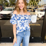 Lola Off The Shoulder Blouse-200 Fashion Blouses-FLYING TOMATO-July & June Women's Fashion Boutique Located in San Antonio, Texas