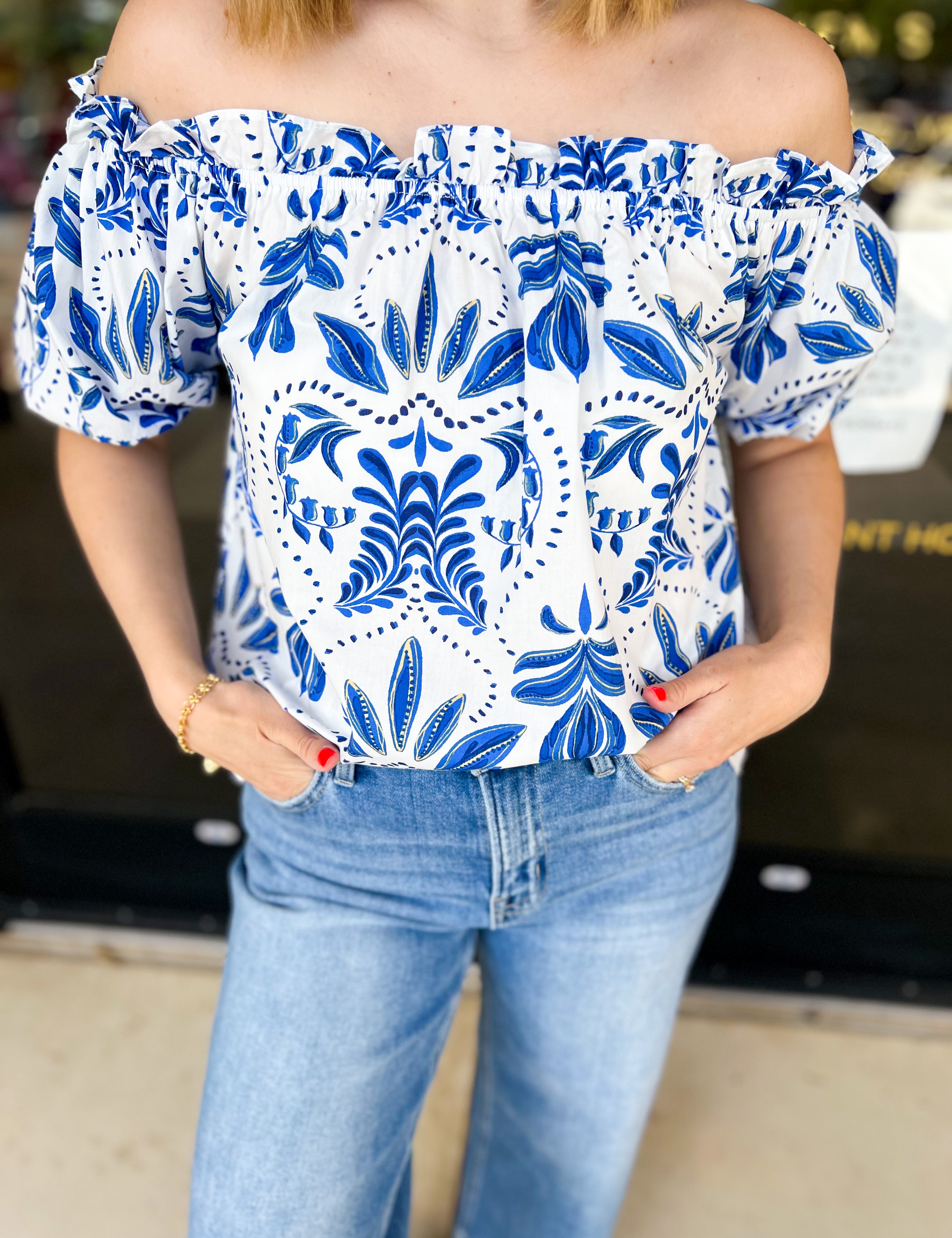 Lola Off The Shoulder Blouse-200 Fashion Blouses-FLYING TOMATO-July & June Women's Fashion Boutique Located in San Antonio, Texas