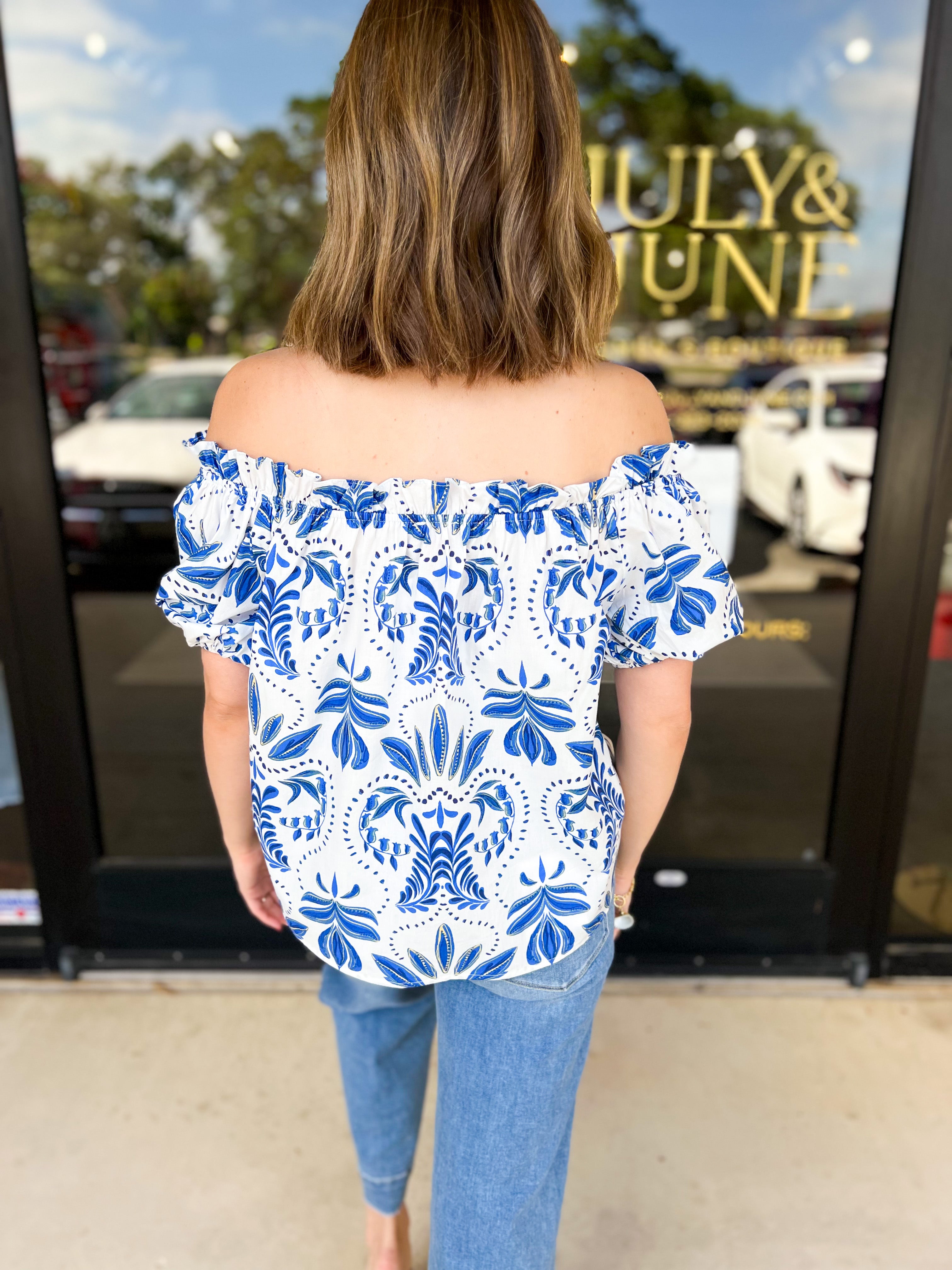 Lola Off The Shoulder Blouse-200 Fashion Blouses-FLYING TOMATO-July & June Women's Fashion Boutique Located in San Antonio, Texas