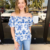 Lola Off The Shoulder Blouse-200 Fashion Blouses-FLYING TOMATO-July & June Women's Fashion Boutique Located in San Antonio, Texas