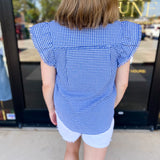 Sweet As Can Be Blouse - Blue-200 Fashion Blouses-OLIVACEOUS-July & June Women's Fashion Boutique Located in San Antonio, Texas