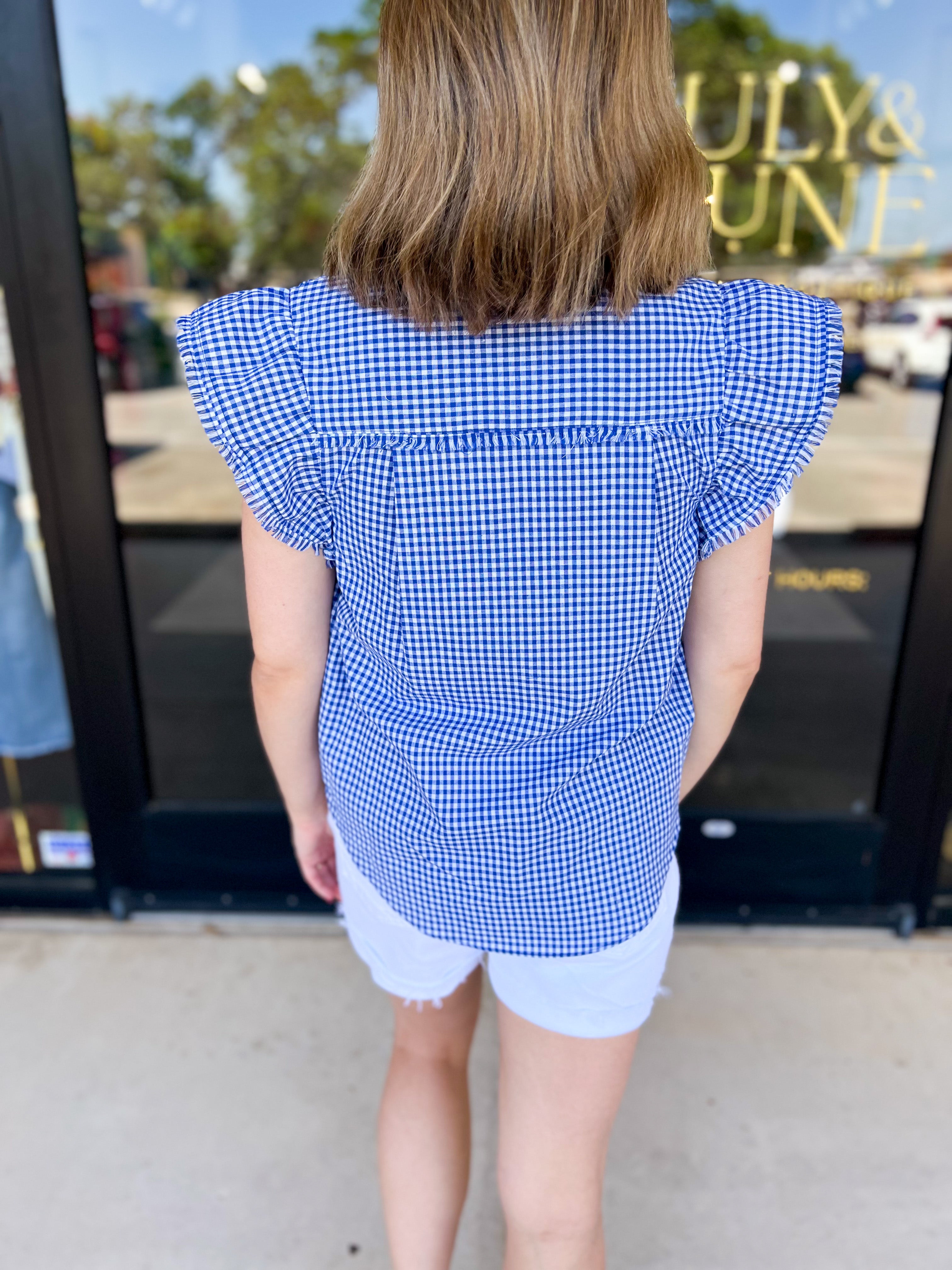 Sweet As Can Be Blouse - Blue-200 Fashion Blouses-OLIVACEOUS-July & June Women's Fashion Boutique Located in San Antonio, Texas