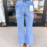 Vervet High Rise Raw Hem Slim Wide Jeans-400 Pants-VEVERT BY FLYING MONKEY-July & June Women's Fashion Boutique Located in San Antonio, Texas