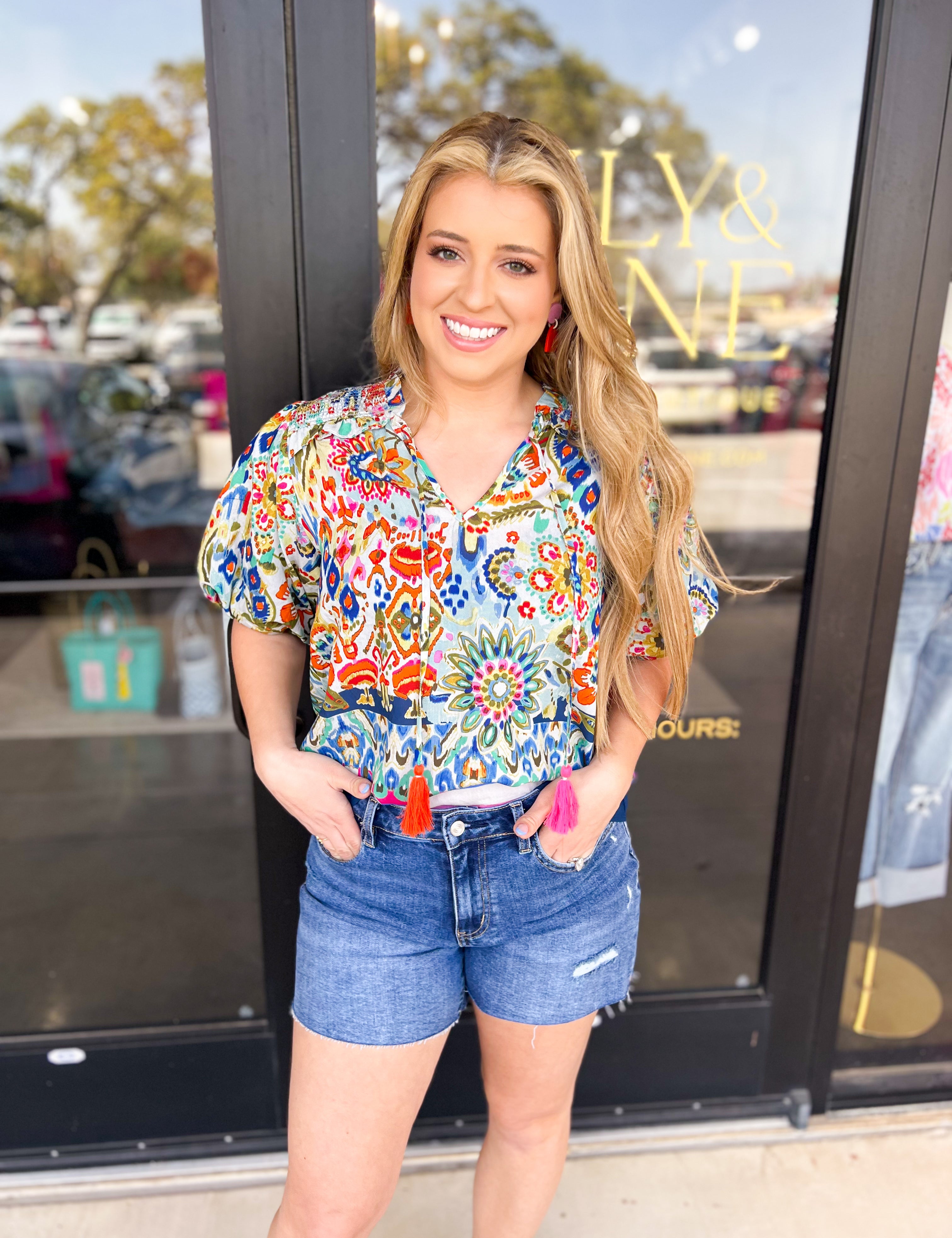 THML - Bold Beauty Blouse-200 Fashion Blouses-THML-July & June Women's Fashion Boutique Located in San Antonio, Texas