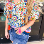 THML - Bold Beauty Blouse-200 Fashion Blouses-THML-July & June Women's Fashion Boutique Located in San Antonio, Texas
