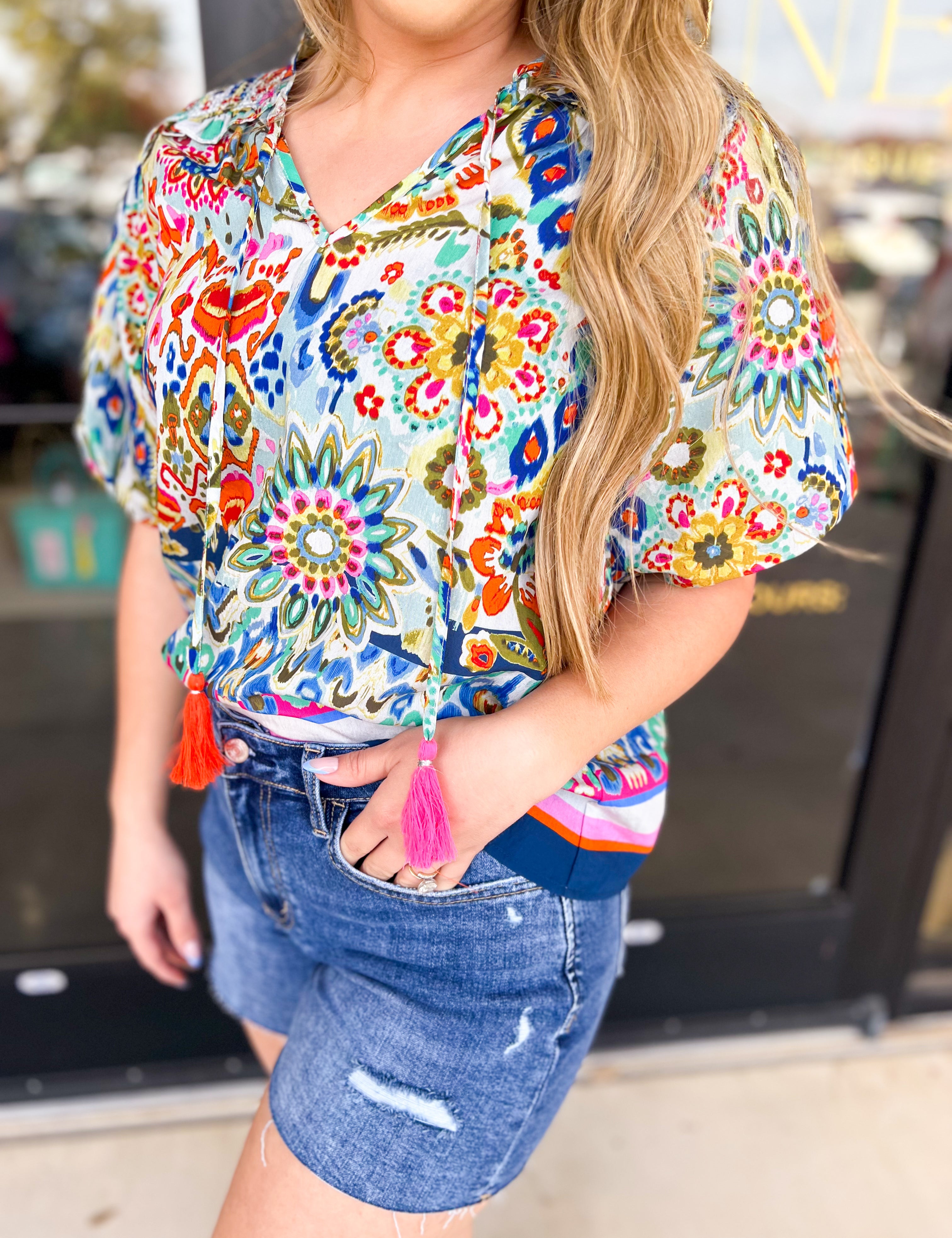 THML - Bold Beauty Blouse-200 Fashion Blouses-THML-July & June Women's Fashion Boutique Located in San Antonio, Texas