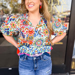 THML - Bold Beauty Blouse-200 Fashion Blouses-THML-July & June Women's Fashion Boutique Located in San Antonio, Texas