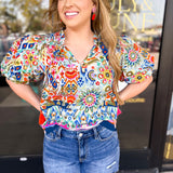 THML - Bold Beauty Blouse-200 Fashion Blouses-THML-July & June Women's Fashion Boutique Located in San Antonio, Texas