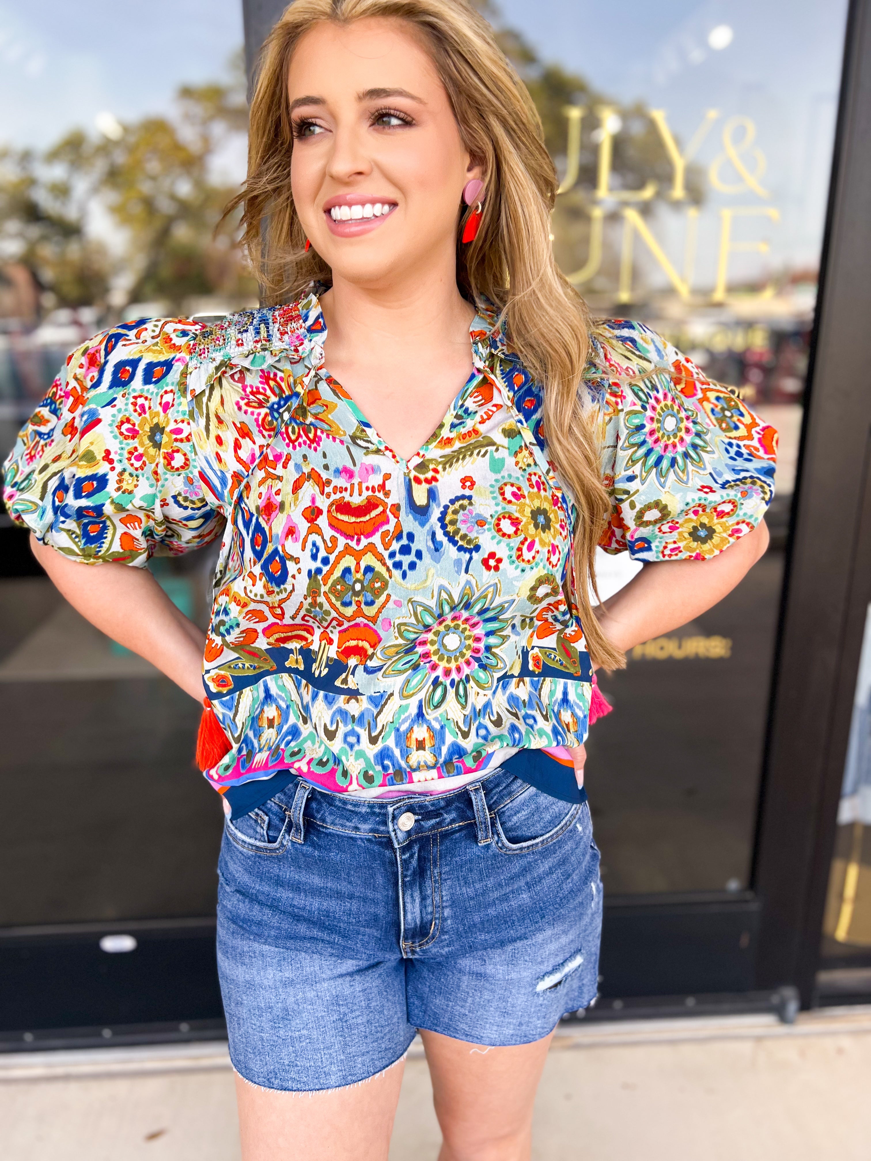 THML - Bold Beauty Blouse-200 Fashion Blouses-THML-July & June Women's Fashion Boutique Located in San Antonio, Texas