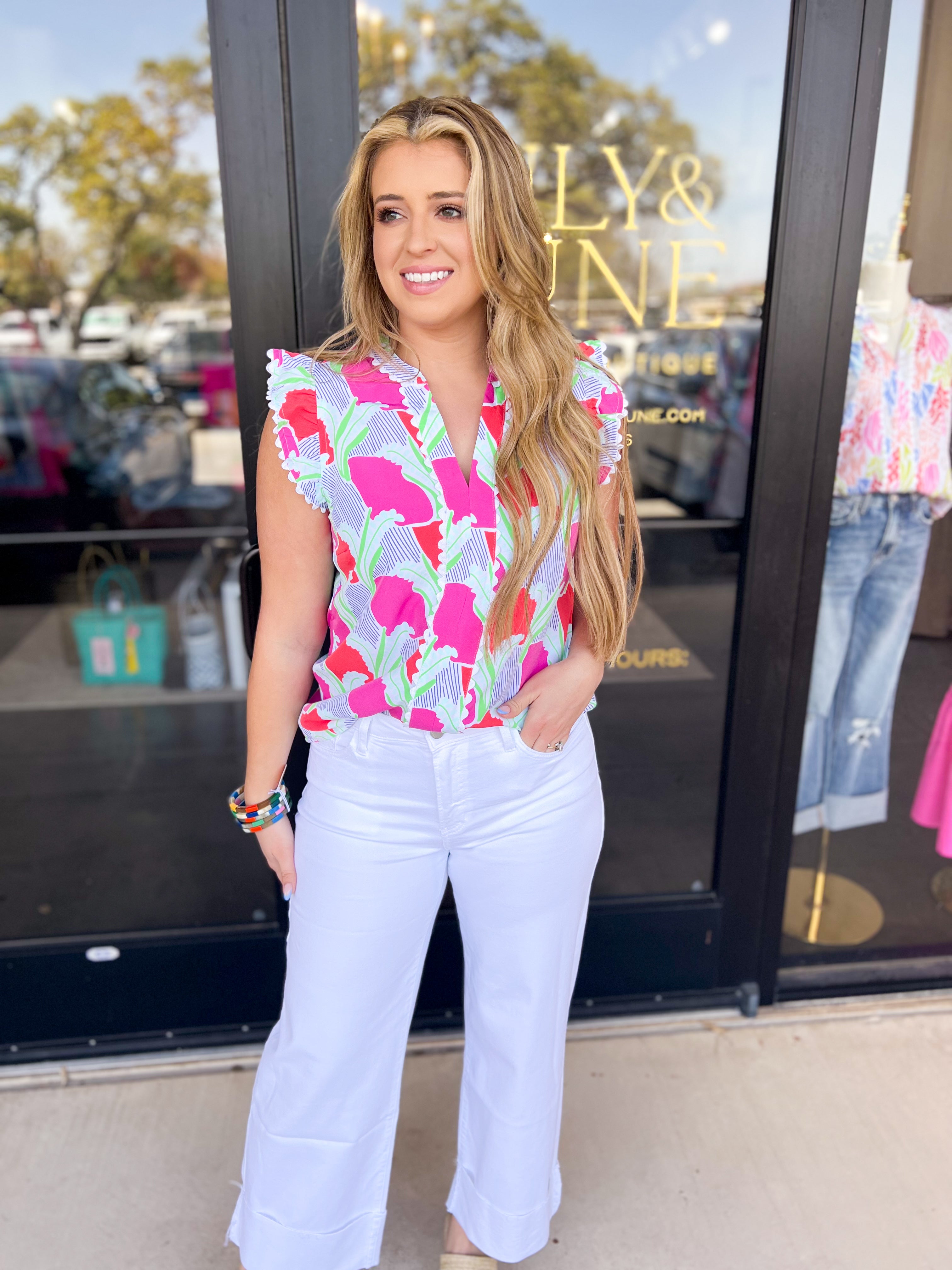 Mary Square - Kira Blouse-200 Fashion Blouses-MARY SQUARE-July & June Women's Fashion Boutique Located in San Antonio, Texas