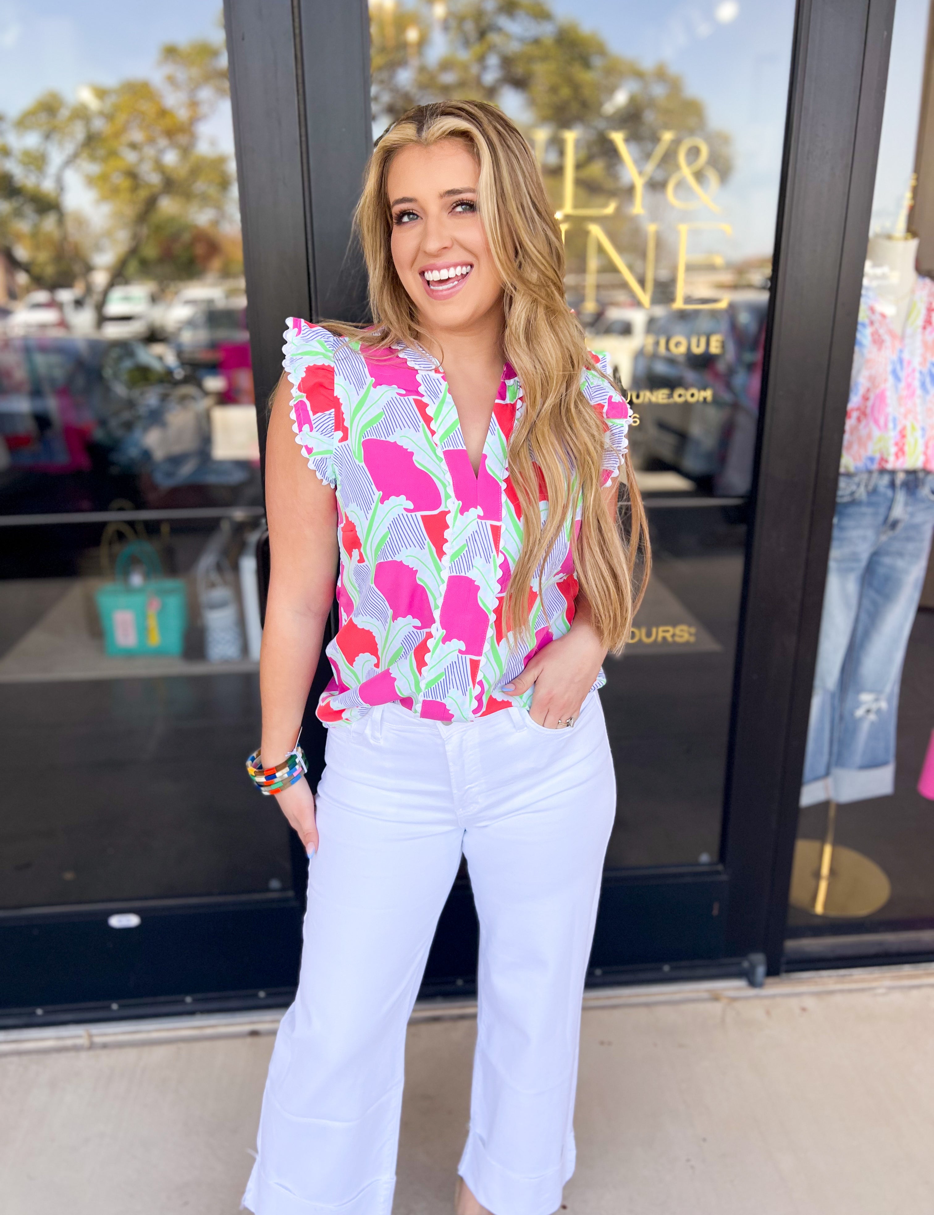 Mary Square - Kira Blouse-200 Fashion Blouses-MARY SQUARE-July & June Women's Fashion Boutique Located in San Antonio, Texas