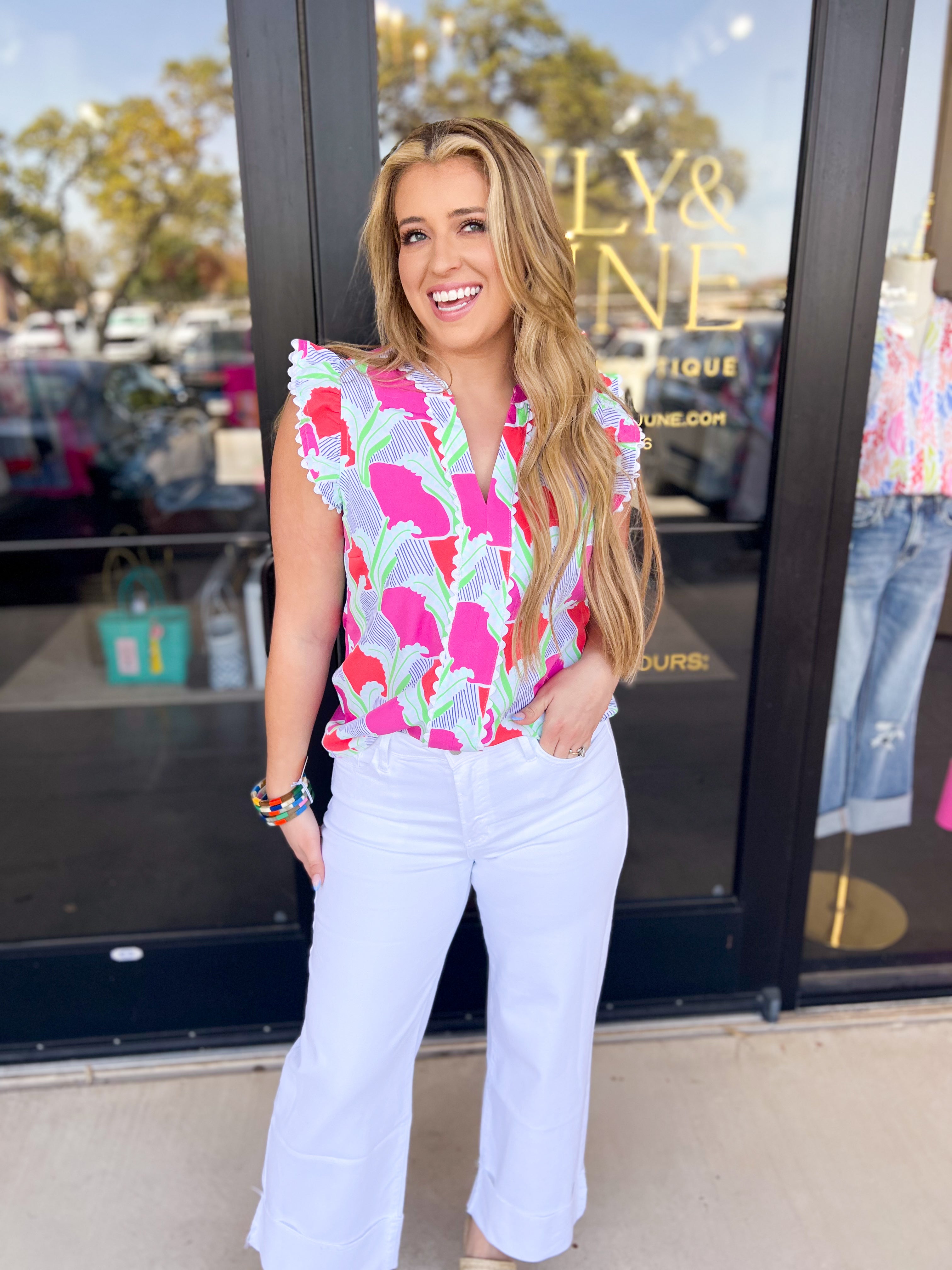 Mary Square - Kira Blouse-200 Fashion Blouses-MARY SQUARE-July & June Women's Fashion Boutique Located in San Antonio, Texas