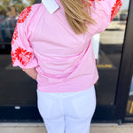 THML - Pink & Poppy Blouse-200 Fashion Blouses-THML-July & June Women's Fashion Boutique Located in San Antonio, Texas