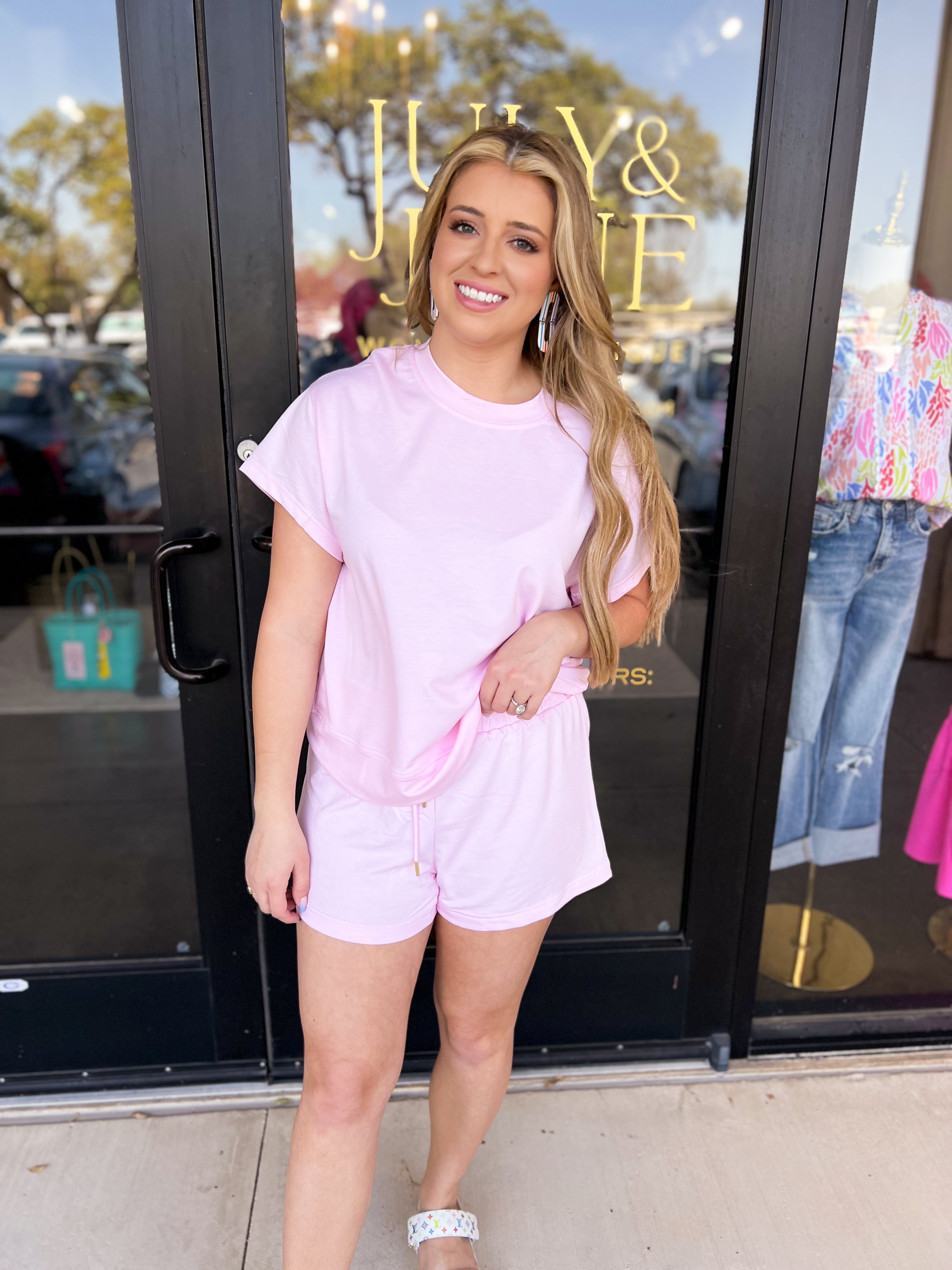 Mary Square - The Emily Travel Set - Pink-300 Athleisure/Lounge-MARY SQUARE-July & June Women's Fashion Boutique Located in San Antonio, Texas