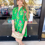 THML - Kelly Green Garden Mini Dress-510 Mini-THML-July & June Women's Fashion Boutique Located in San Antonio, Texas