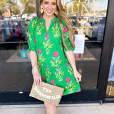 THML - Kelly Green Garden Mini Dress-510 Mini-THML-July & June Women's Fashion Boutique Located in San Antonio, Texas