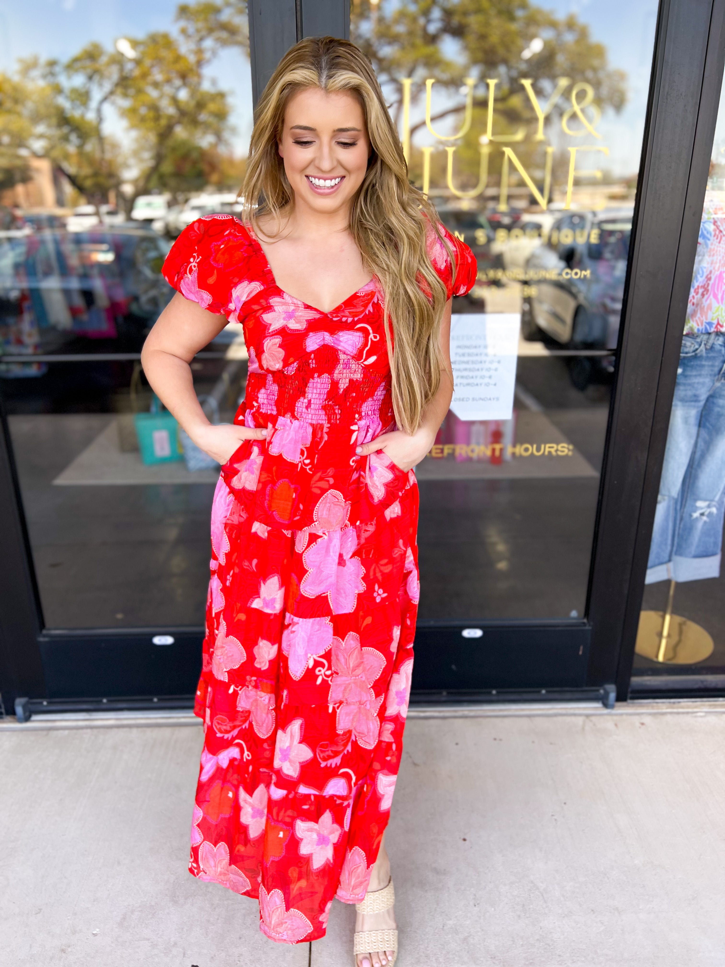 THML - The Rachel Midi Dress-500 Midi-THML-July & June Women's Fashion Boutique Located in San Antonio, Texas