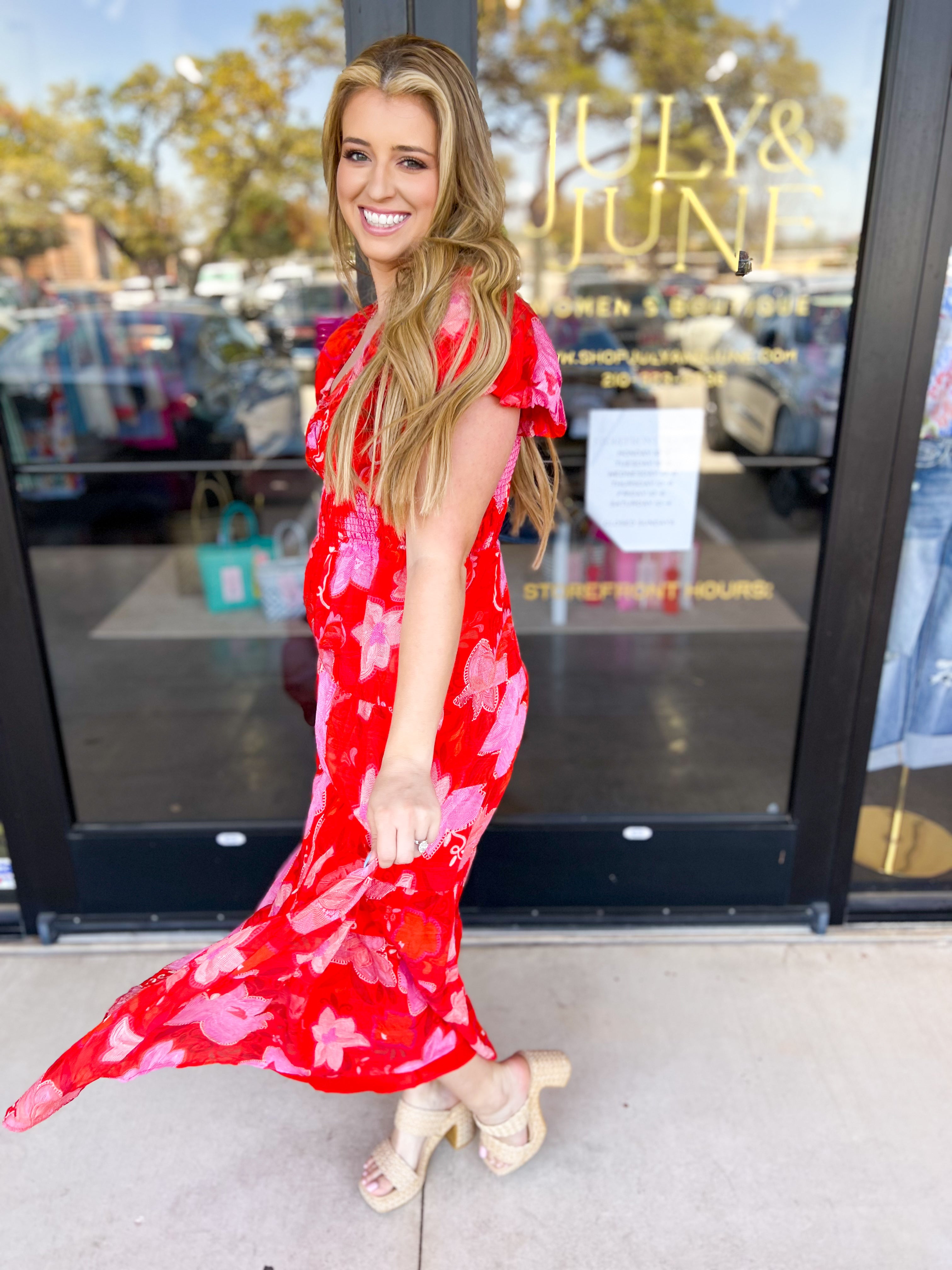 THML - The Rachel Midi Dress-500 Midi-THML-July & June Women's Fashion Boutique Located in San Antonio, Texas