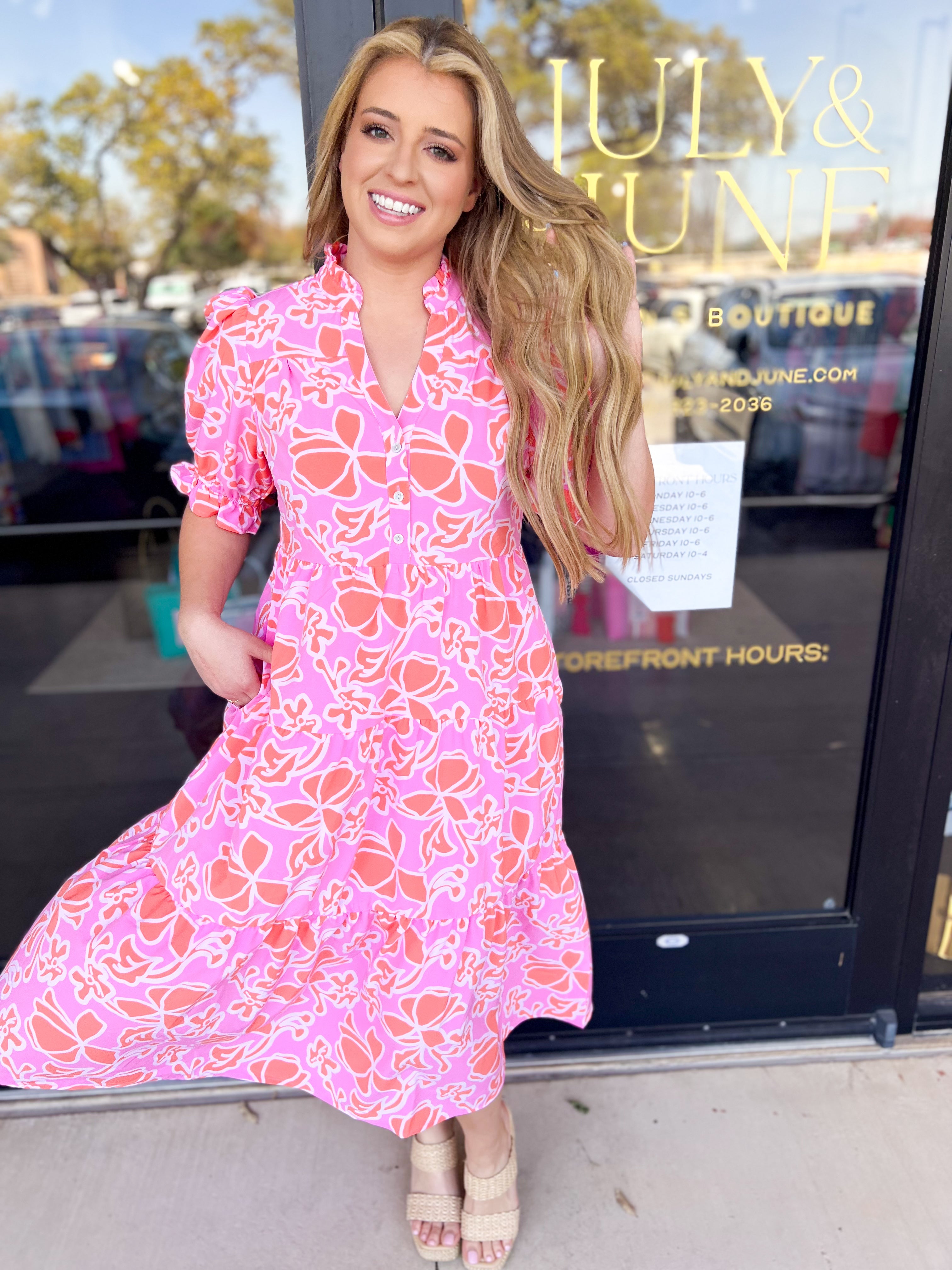 Mary Square - Evie Midi Dress-500 Midi-MARY SQUARE-July & June Women's Fashion Boutique Located in San Antonio, Texas