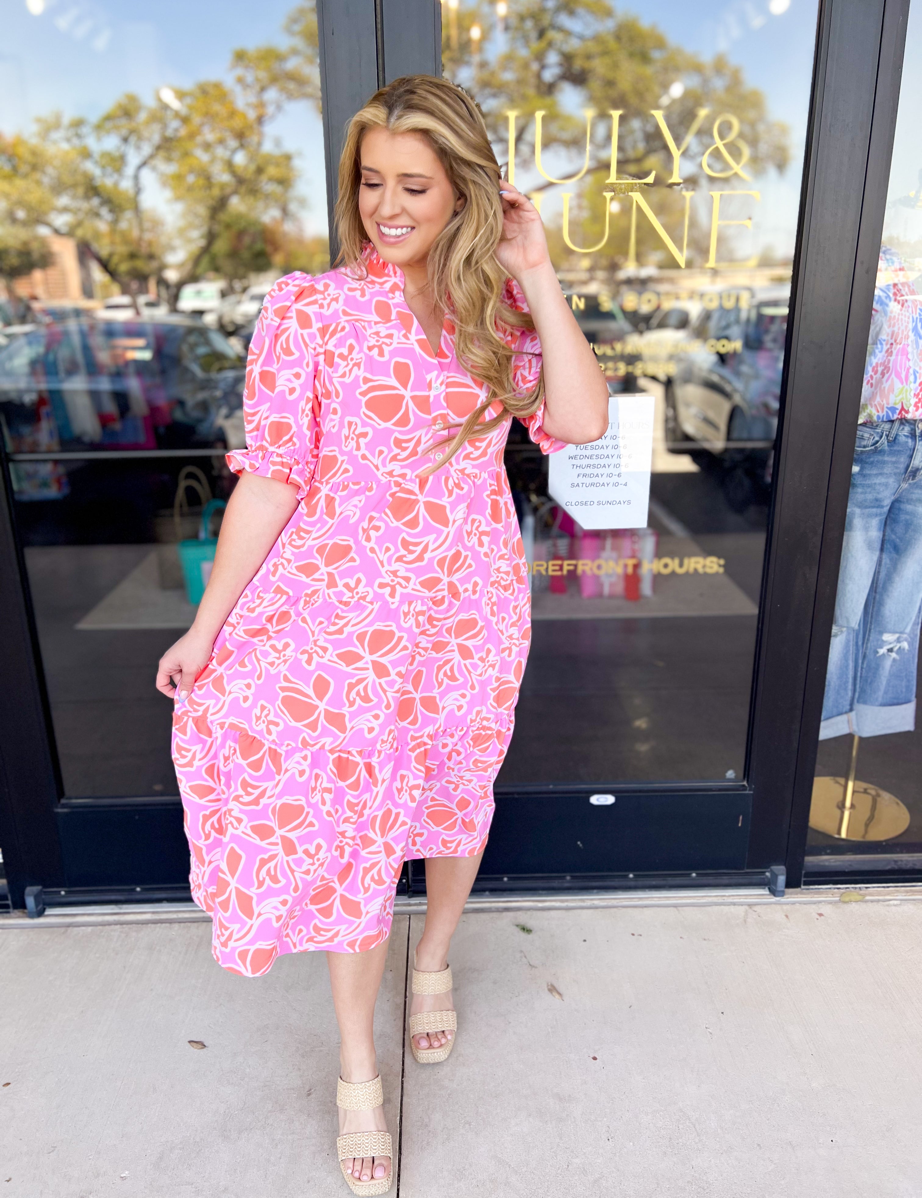 Mary Square - Evie Midi Dress-500 Midi-MARY SQUARE-July & June Women's Fashion Boutique Located in San Antonio, Texas