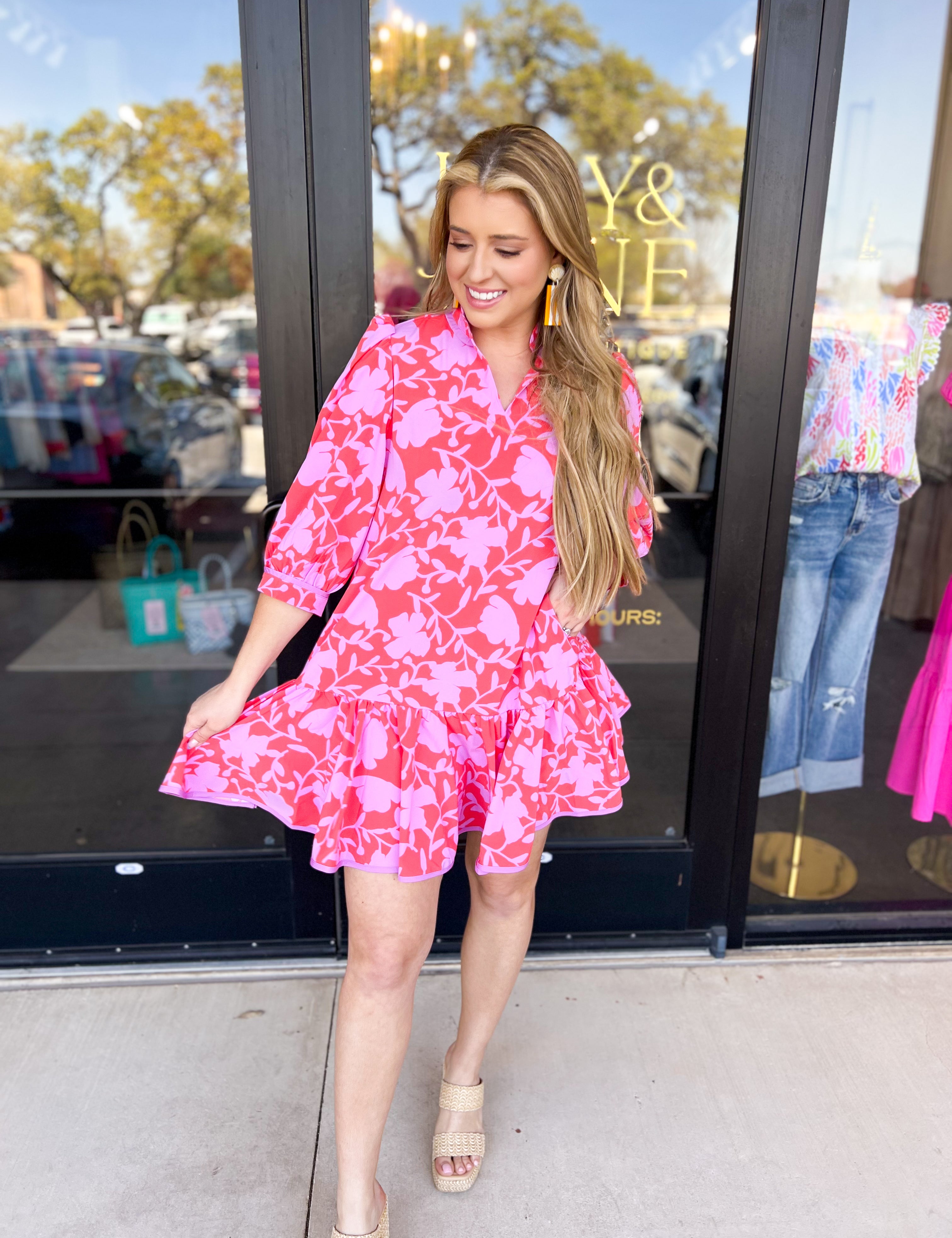 Mary Square - Naomi Garden Mini Dress-510 Mini-MARY SQUARE-July & June Women's Fashion Boutique Located in San Antonio, Texas