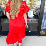 Elevated Midi Dress - Red-500 Midi-JODIFL-July & June Women's Fashion Boutique Located in San Antonio, Texas