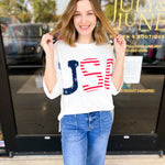 USA T-Shirt-210 Casual Blouses-JODIFL-July & June Women's Fashion Boutique Located in San Antonio, Texas