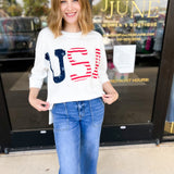 USA T-Shirt-210 Casual Blouses-JODIFL-July & June Women's Fashion Boutique Located in San Antonio, Texas