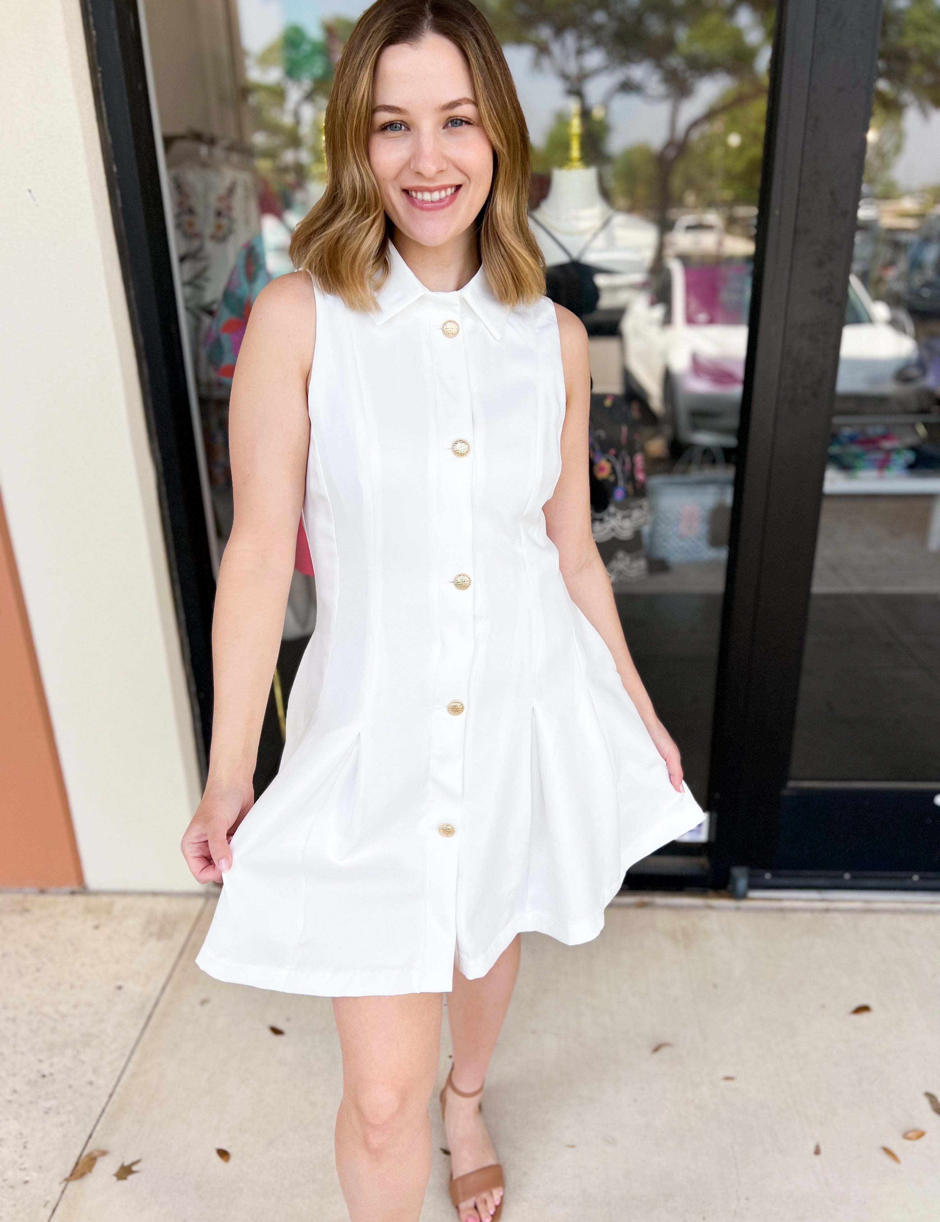 Ivory Perfection Mini Dress-510 Mini-ENTRO-July & June Women's Fashion Boutique Located in San Antonio, Texas