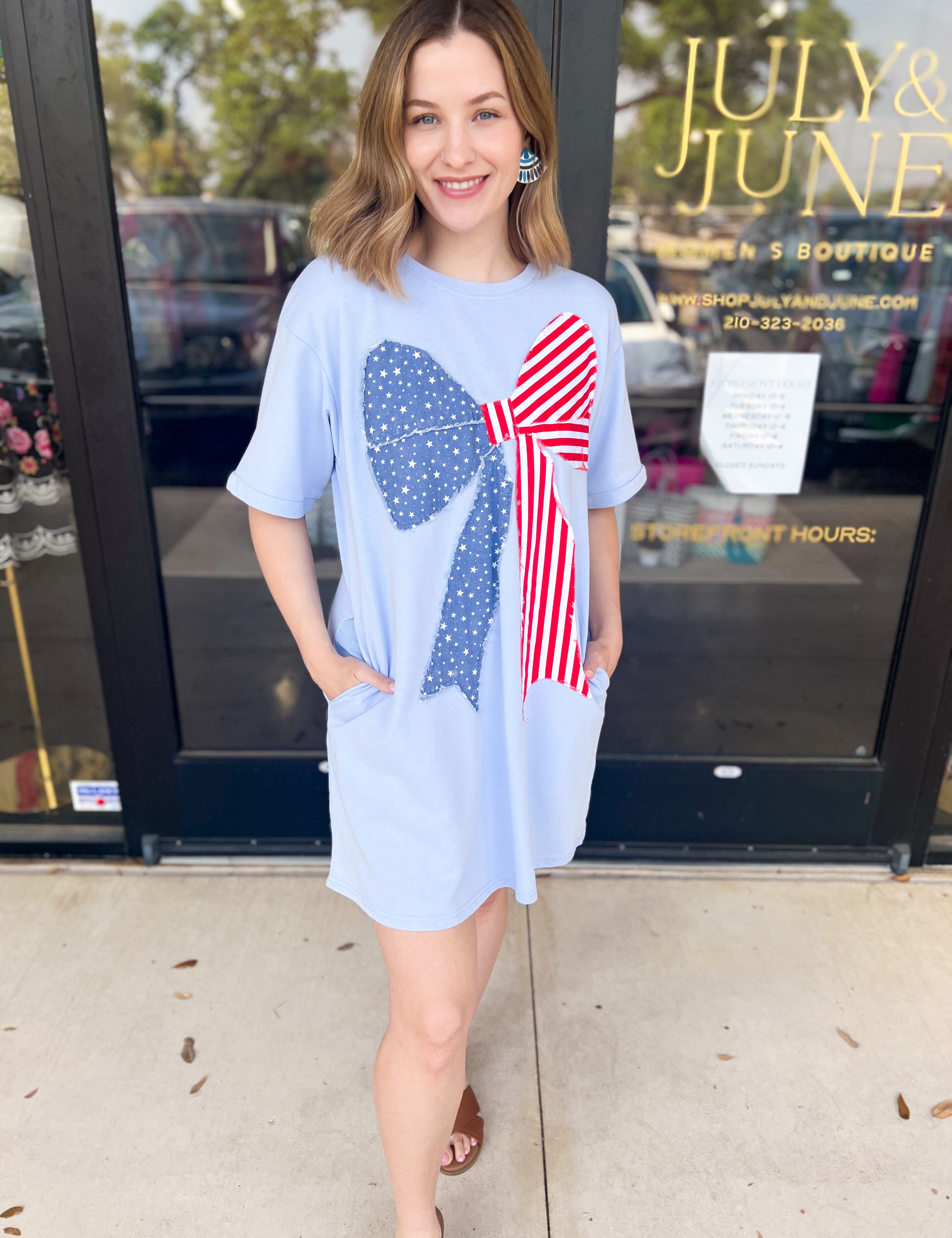 American Girl T-Shirt Dress-510 Mini-JODIFL-July & June Women's Fashion Boutique Located in San Antonio, Texas