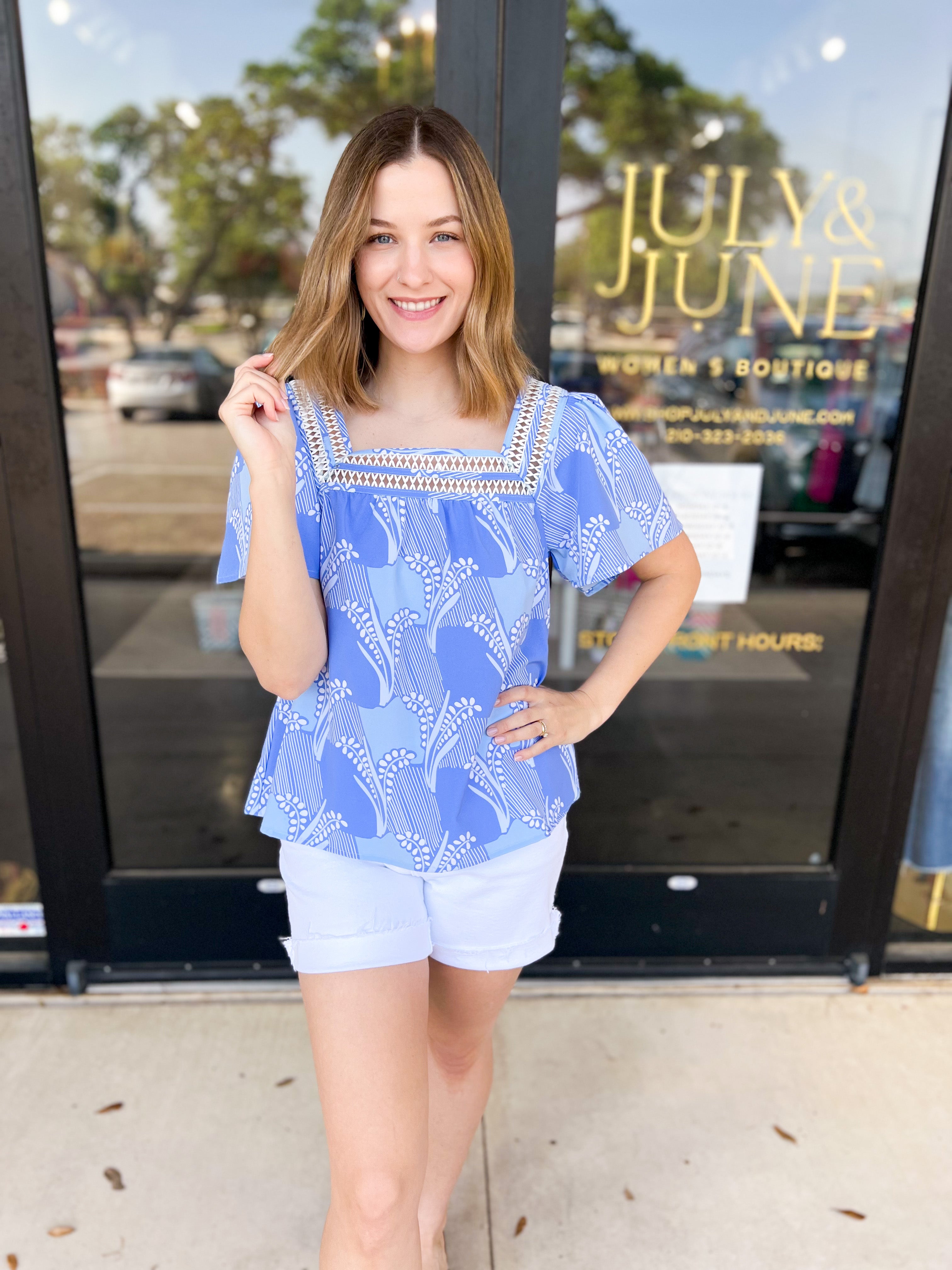 Mary Square - Heidi Blouse-200 Fashion Blouses-MARY SQUARE-July & June Women's Fashion Boutique Located in San Antonio, Texas