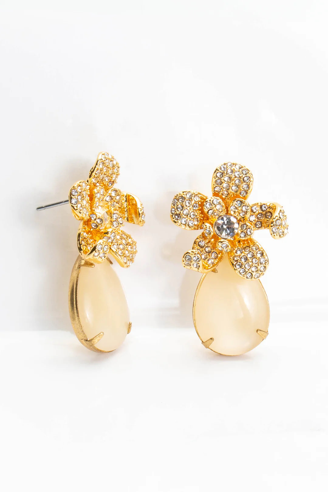 Floral Teardrop Earrings-120 Jewelry & Hair-Violet + Brooks-July & June Women's Fashion Boutique Located in San Antonio, Texas