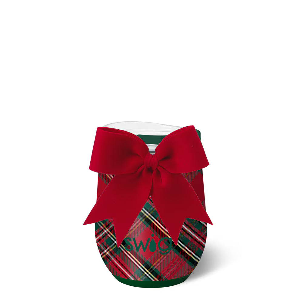 SWIG - Christmas Plaid Stemless Wine Glass-140 Gifts + Home-SWIG-July & June Women's Fashion Boutique Located in San Antonio, Texas
