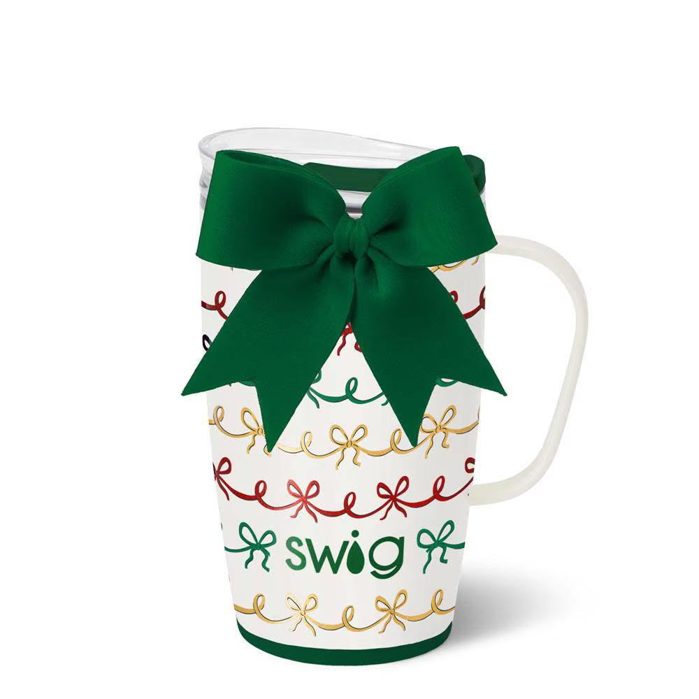 SWIG - Christmas Bows Travel Mug 18oz-140 Gifts + Home-SWIG-July & June Women's Fashion Boutique Located in San Antonio, Texas