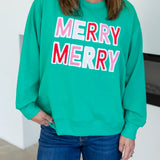 Mary Square - Sarah Merry Merry Sweatshirt-210 Casual Blouses-MARY SQUARE-July & June Women's Fashion Boutique Located in San Antonio, Texas