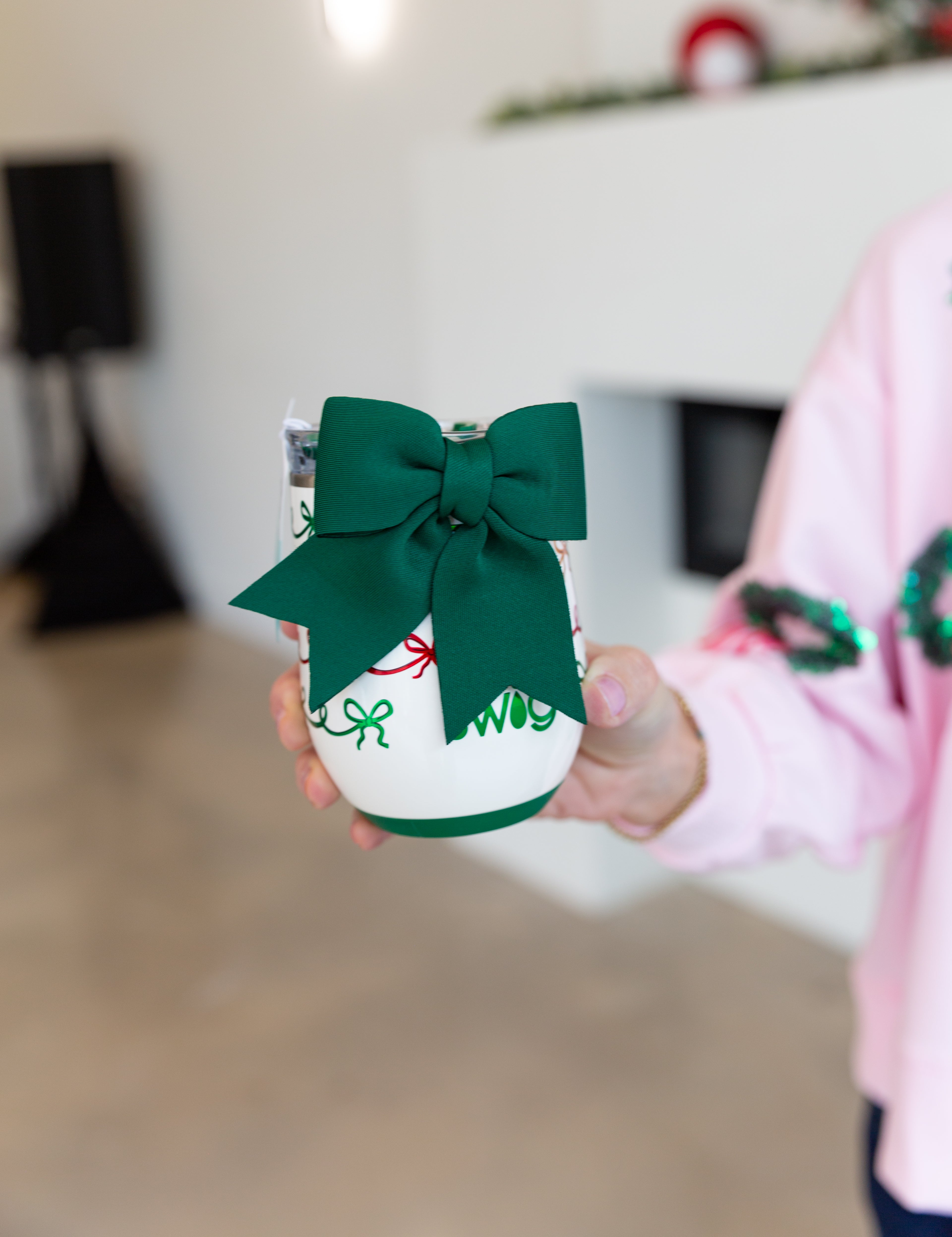 SWIG - Christmas Bows Stemless Wine Cup 12oz-140 Gifts + Home-SWIG-July & June Women's Fashion Boutique Located in San Antonio, Texas