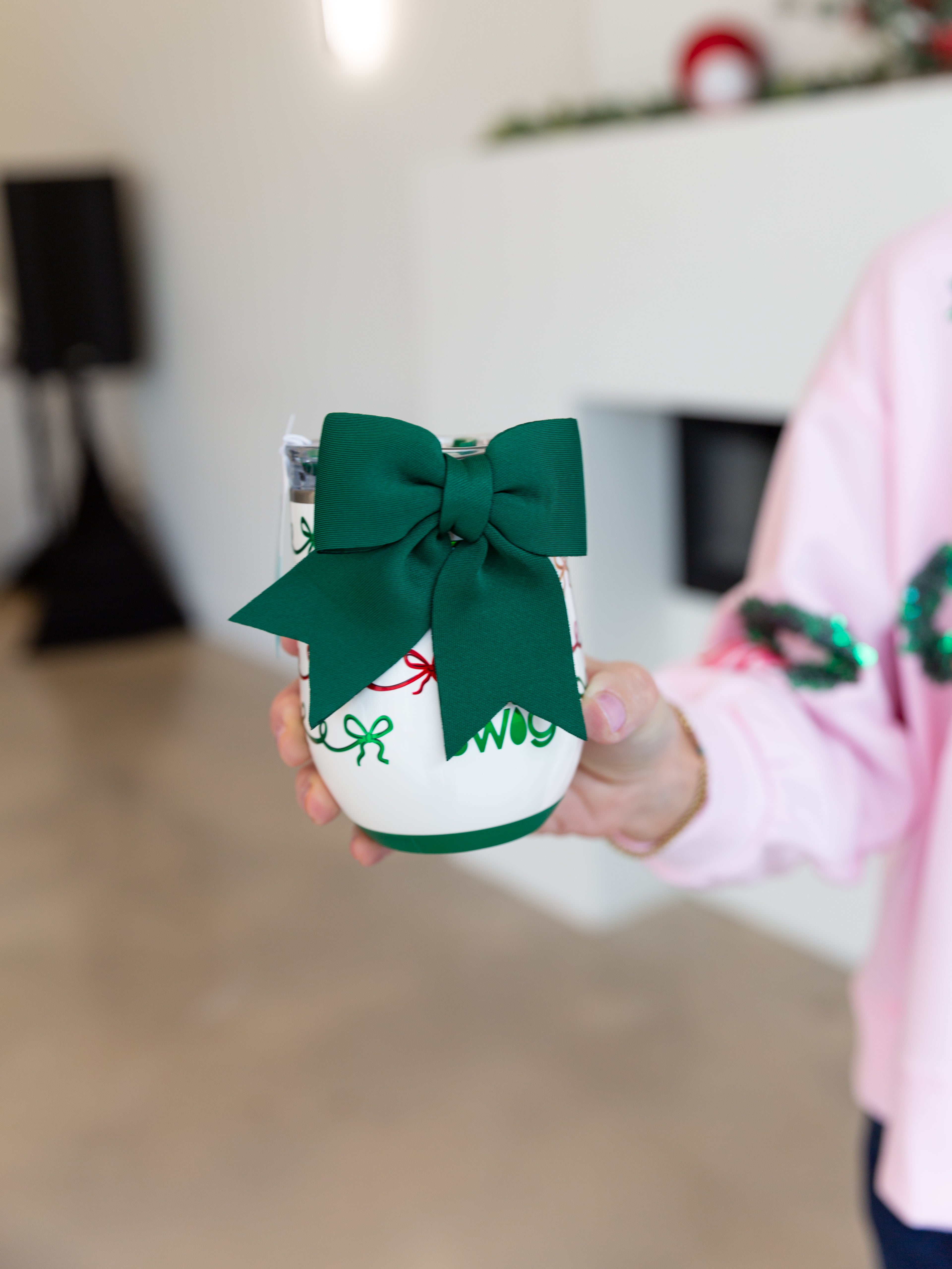 SWIG - Christmas Bows Stemless Wine Cup 12oz-140 Gifts + Home-SWIG-July & June Women's Fashion Boutique Located in San Antonio, Texas