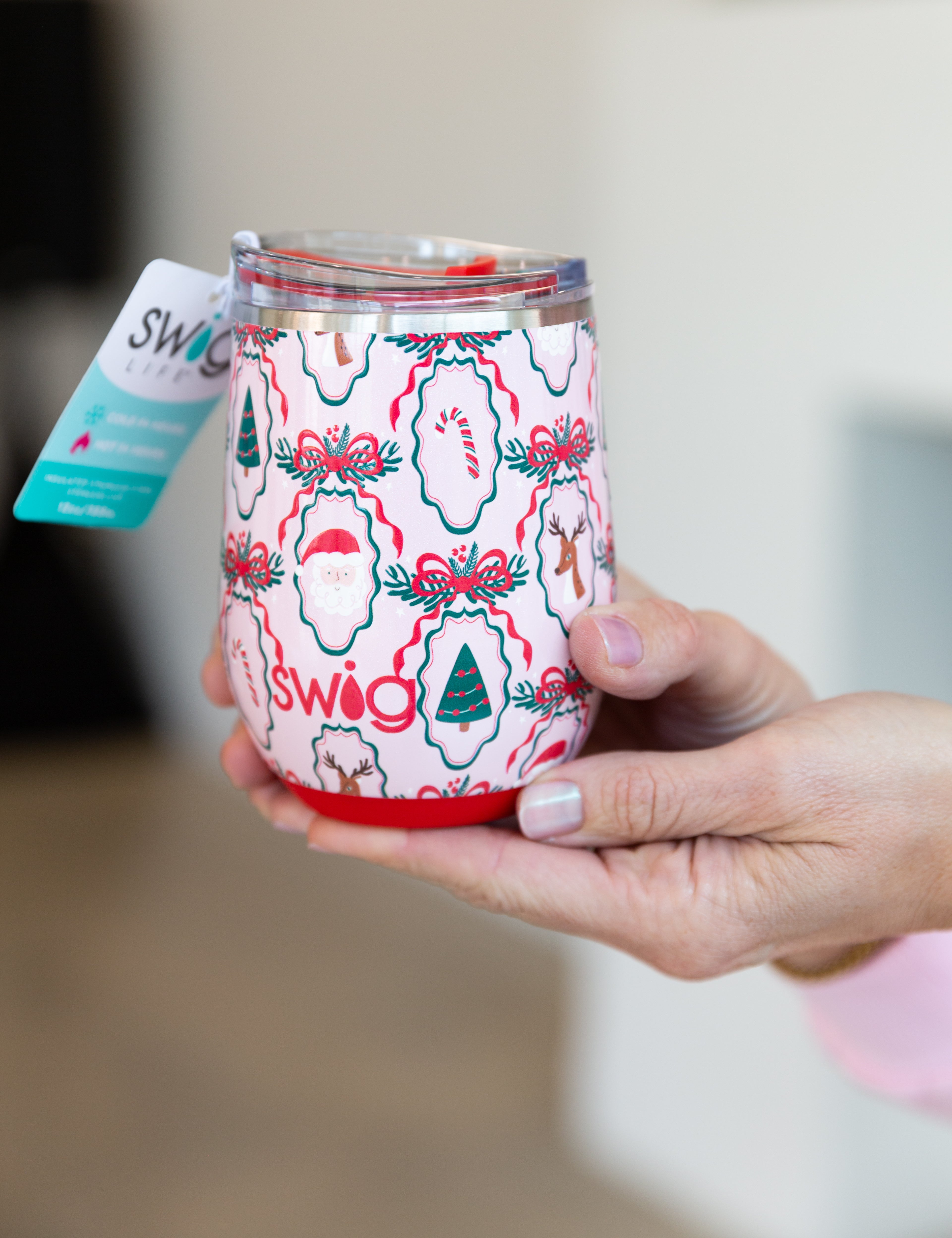 SWIG - Christmas Cameos Stemless Wine Cup-140 Gifts + Home-SWIG-July & June Women's Fashion Boutique Located in San Antonio, Texas