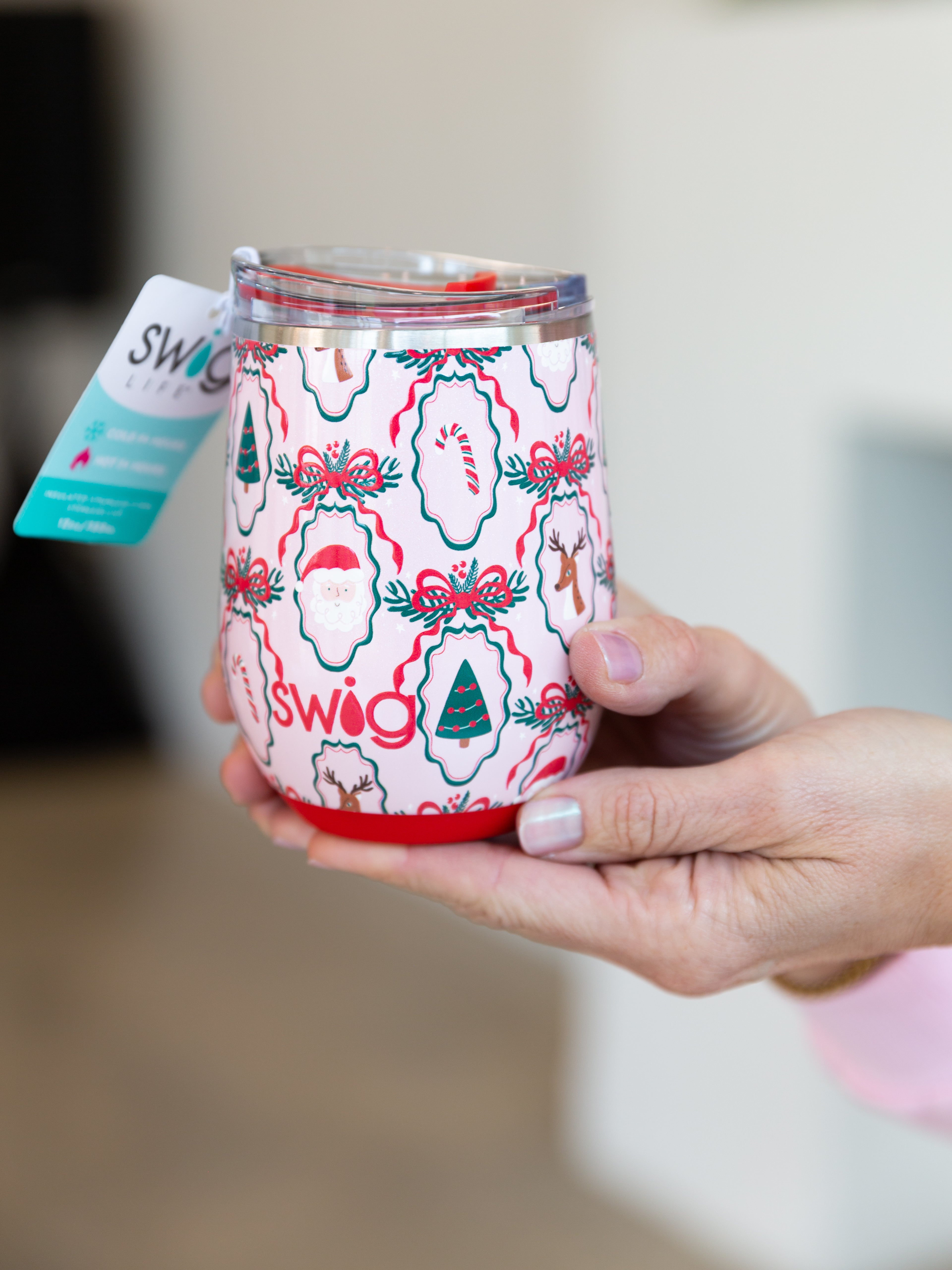 SWIG - Christmas Cameos Stemless Wine Cup-140 Gifts + Home-SWIG-July & June Women's Fashion Boutique Located in San Antonio, Texas