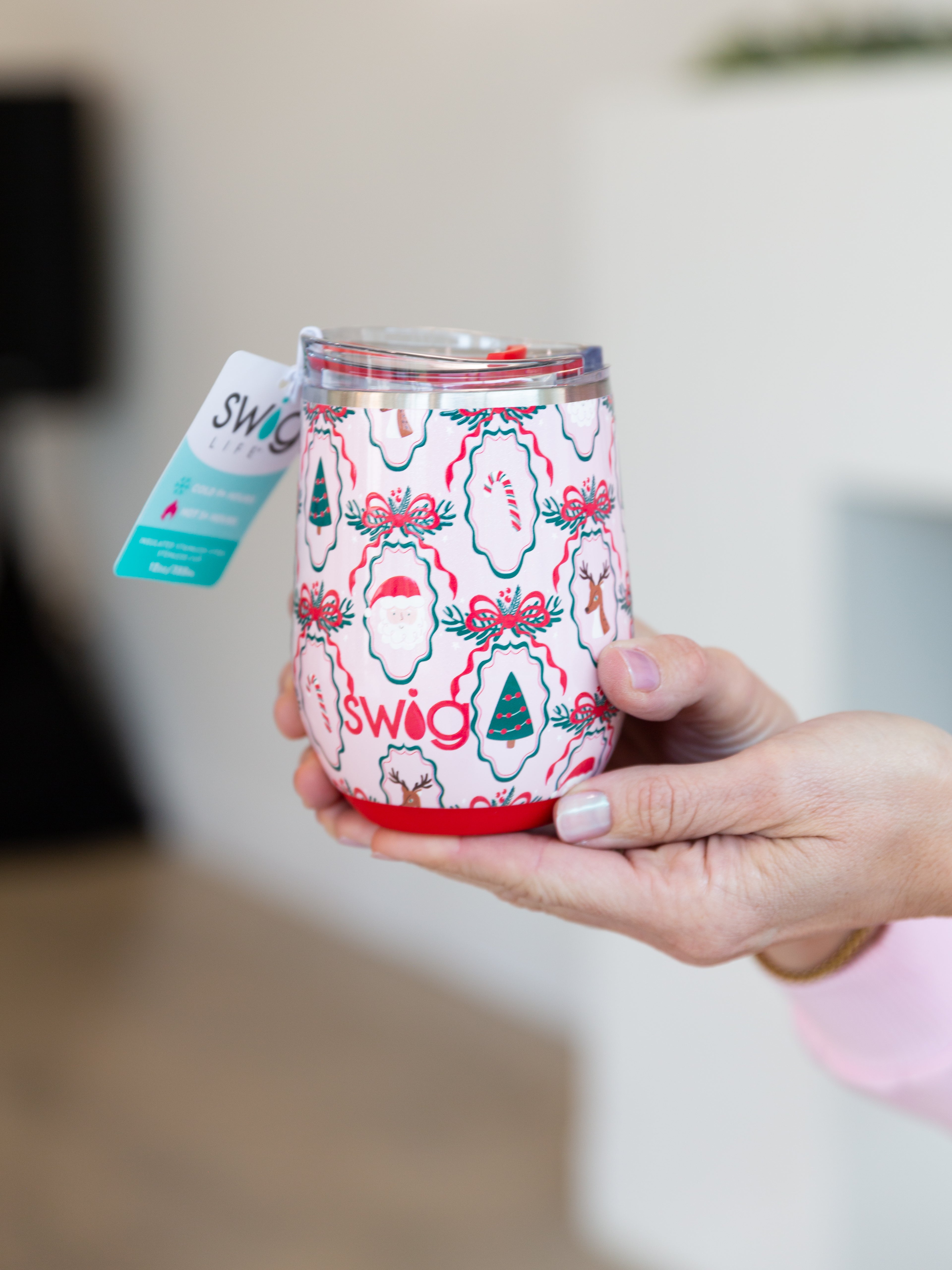 SWIG - Christmas Cameos Stemless Wine Cup-140 Gifts + Home-SWIG-July & June Women's Fashion Boutique Located in San Antonio, Texas