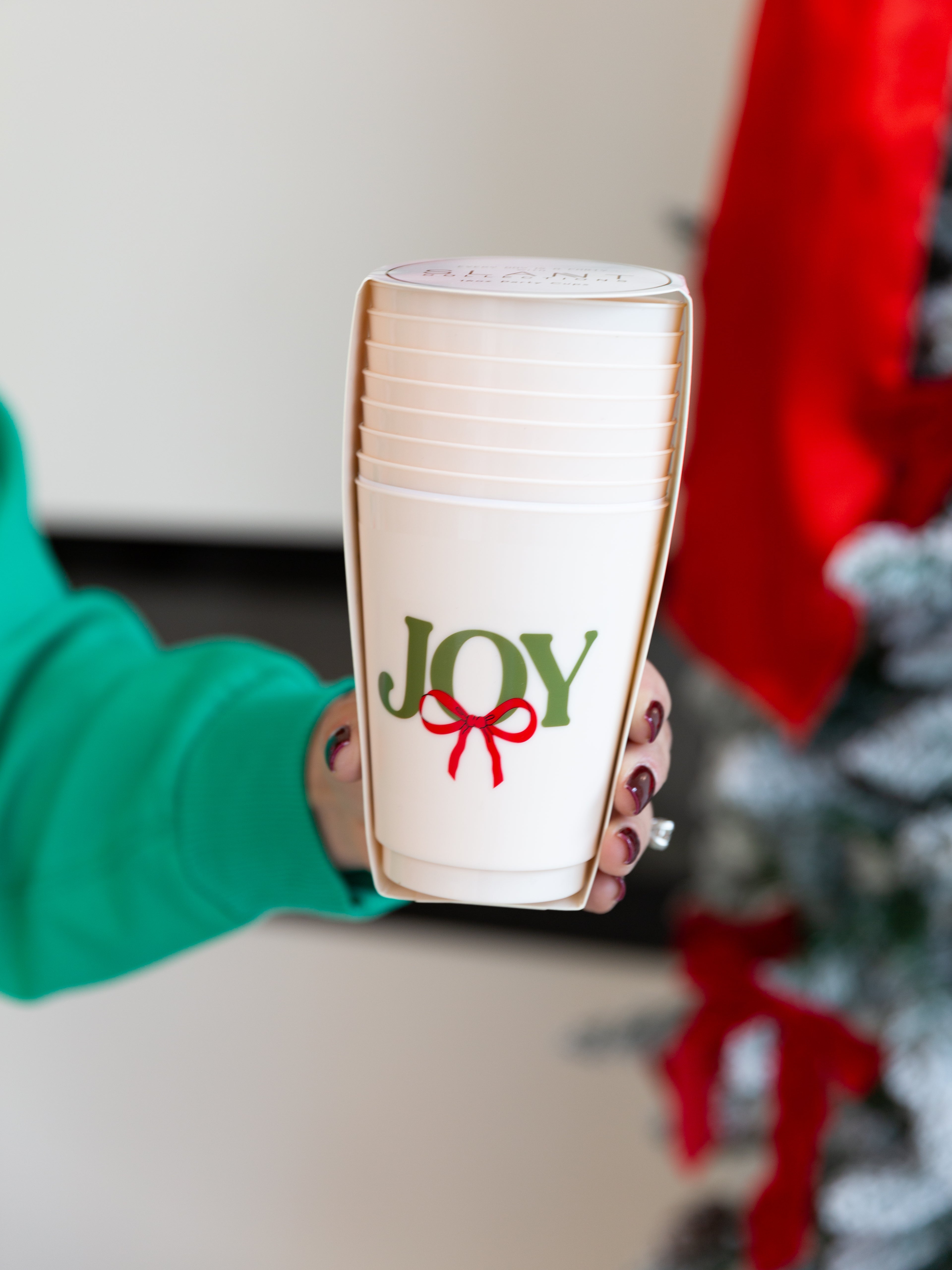 SLANT - Frost Cups - Joy Bow - 8 ct-140 Gifts + Home-SLANT-July & June Women's Fashion Boutique Located in San Antonio, Texas