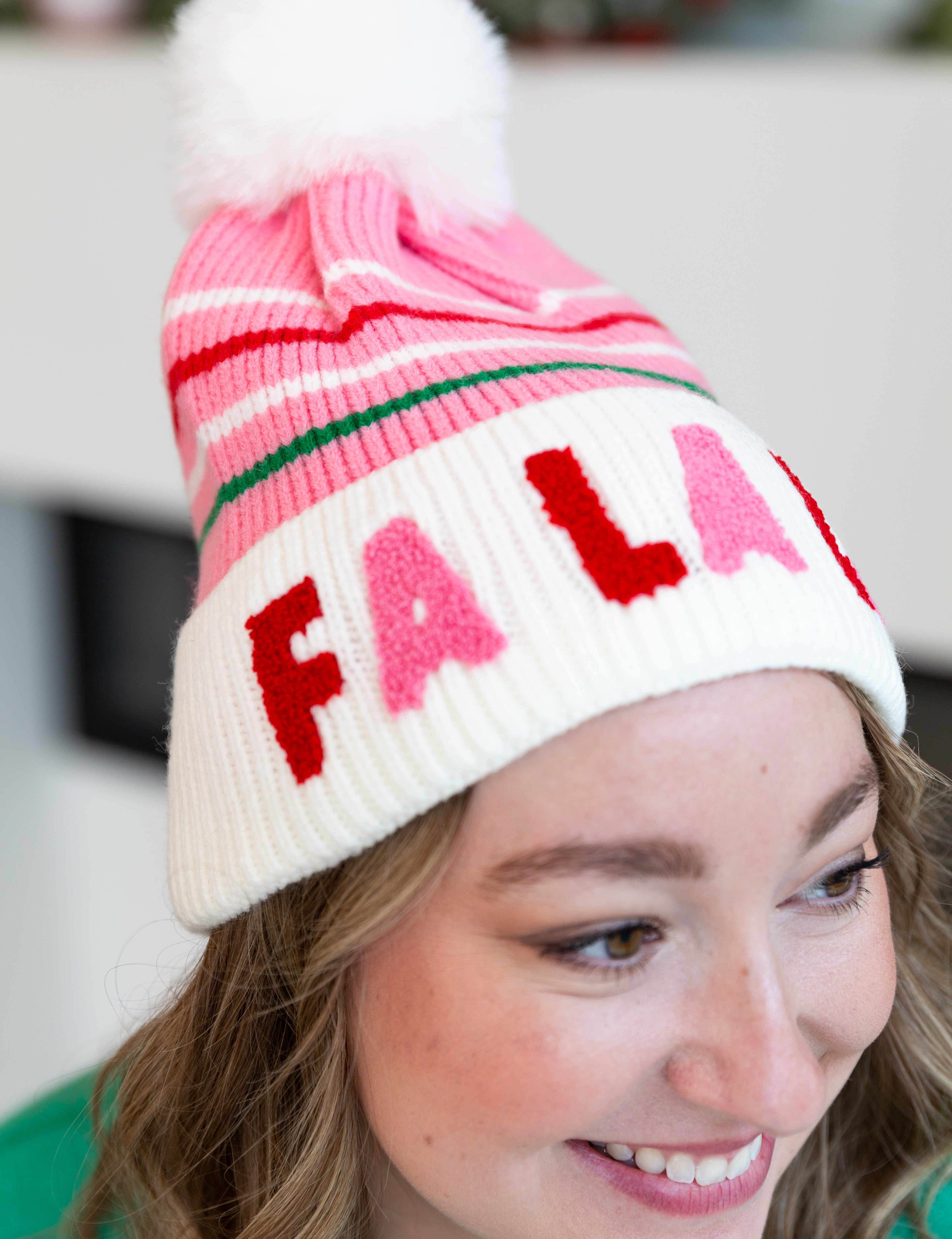 FA LA LA BEANIE - Blush-130 Accessories-SHIRALEAH-July & June Women's Fashion Boutique Located in San Antonio, Texas