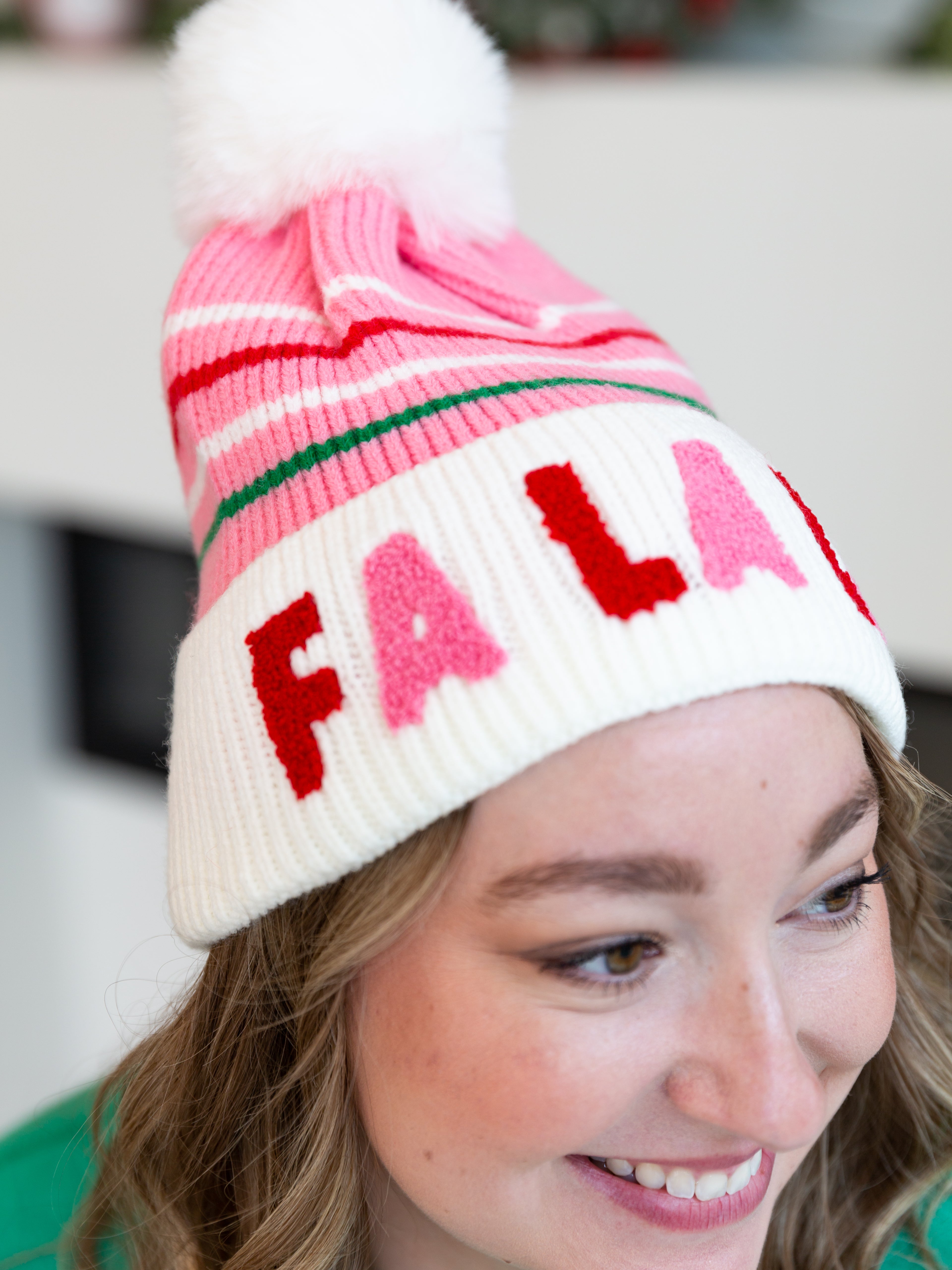 FA LA LA BEANIE - Blush-130 Accessories-SHIRALEAH-July & June Women's Fashion Boutique Located in San Antonio, Texas