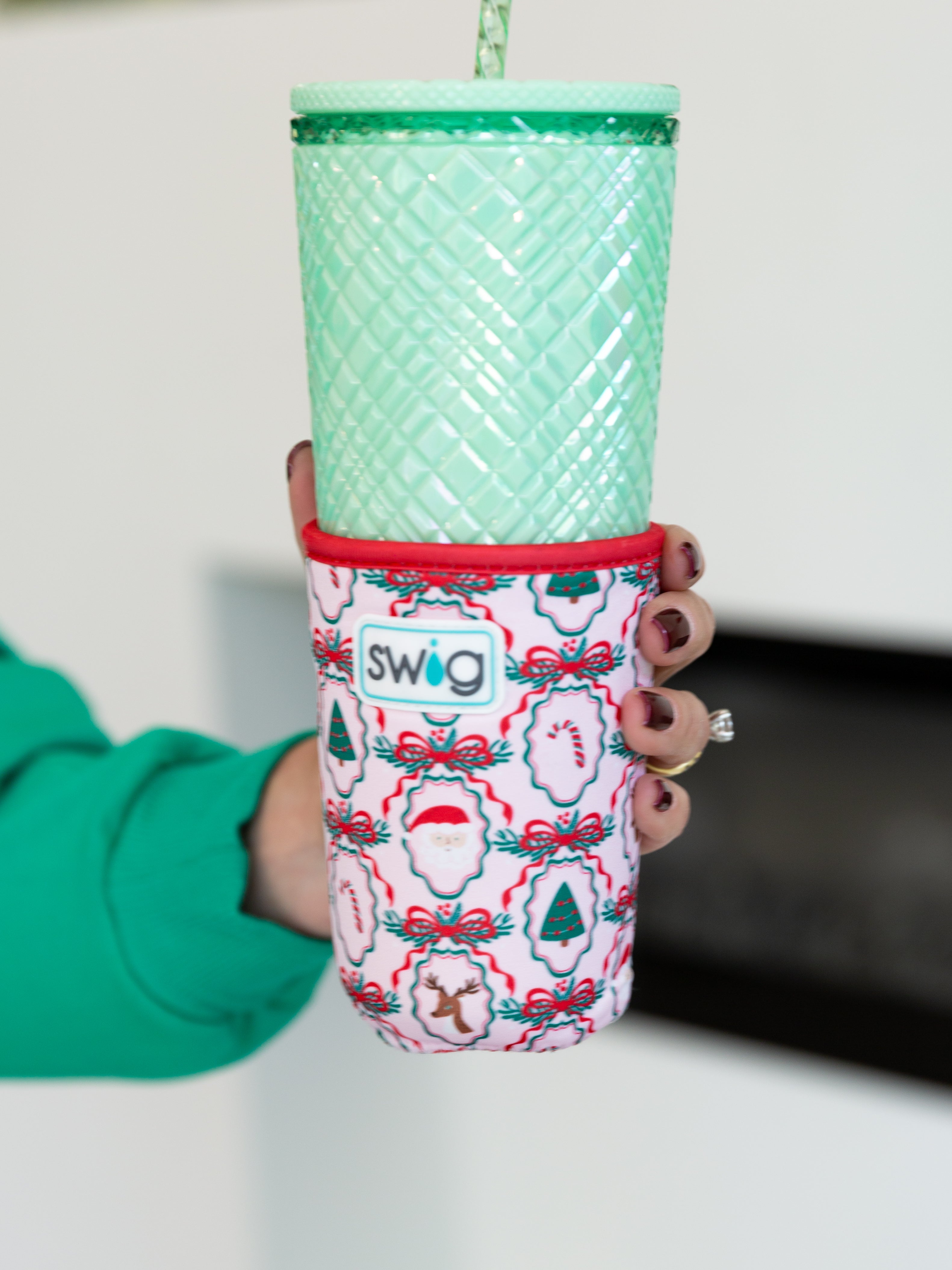 SWIG - Christmas Cameos Iced Cup Coolie (Medium)-140 Gifts + Home-SWIG-July & June Women's Fashion Boutique Located in San Antonio, Texas