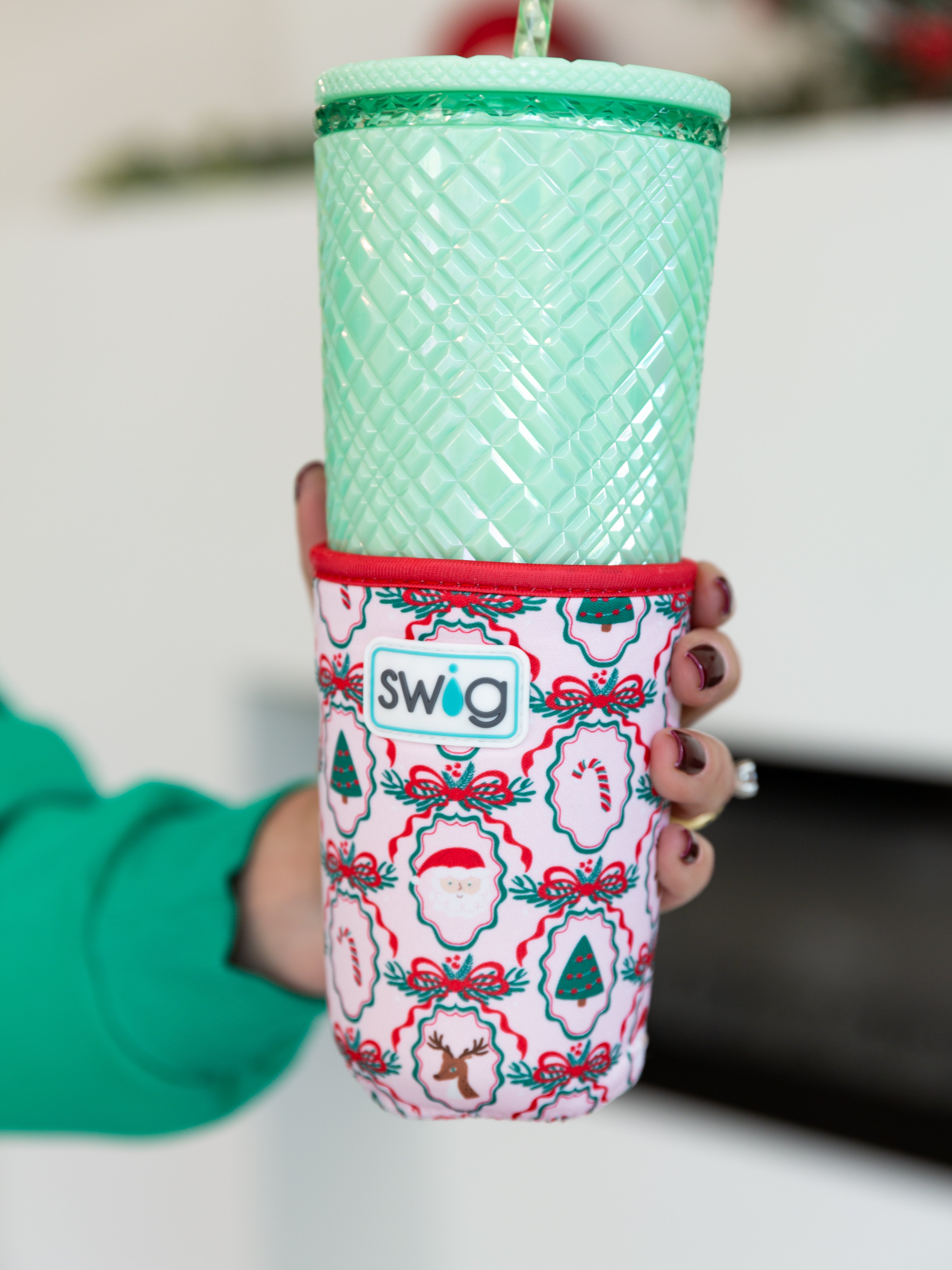 SWIG - Christmas Cameos Iced Cup Coolie (Medium)-140 Gifts + Home-SWIG-July & June Women's Fashion Boutique Located in San Antonio, Texas