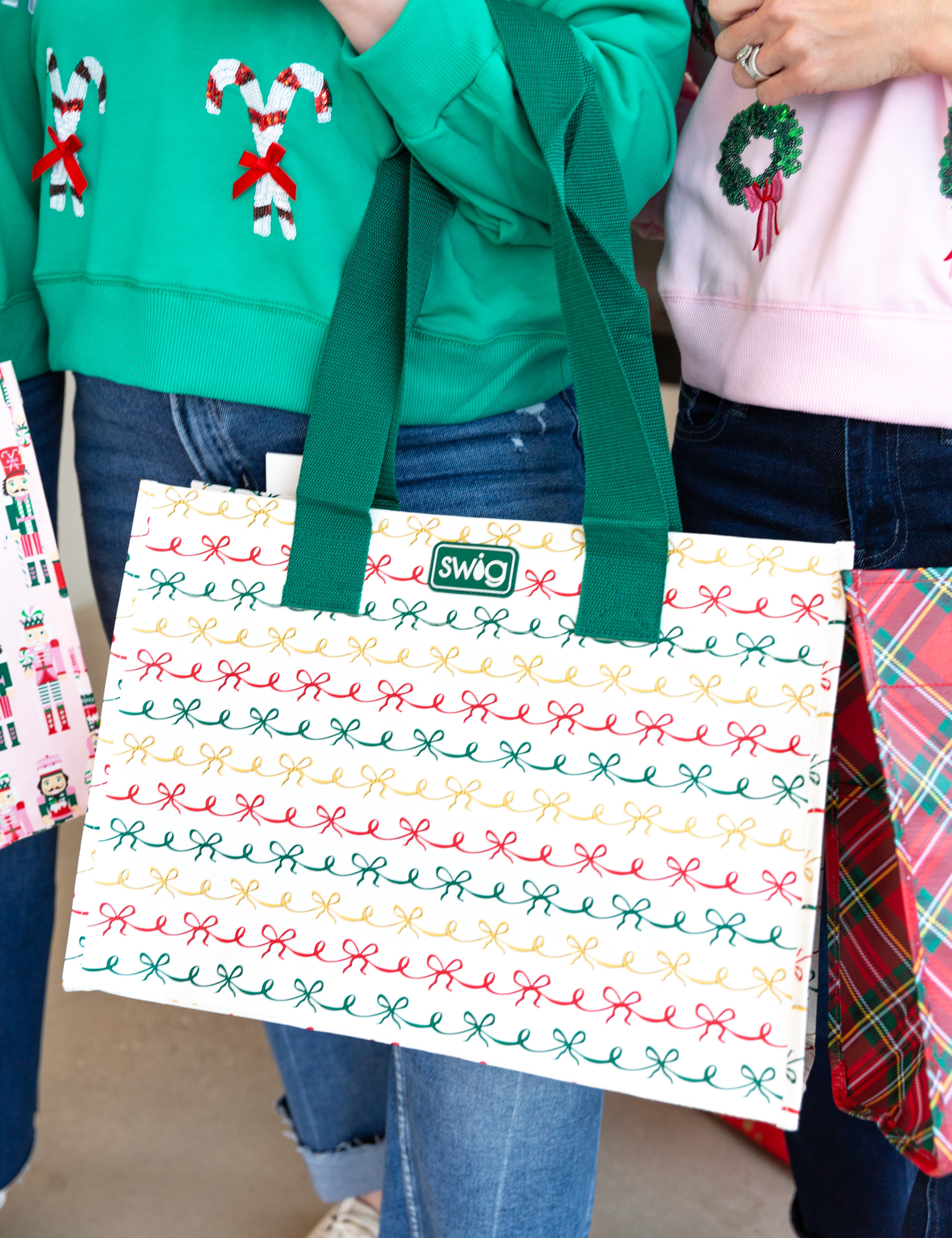 SWIG - Christmas Bows Reusable Gift Bag - Large-140 Gifts + Home-SWIG-July & June Women's Fashion Boutique Located in San Antonio, Texas