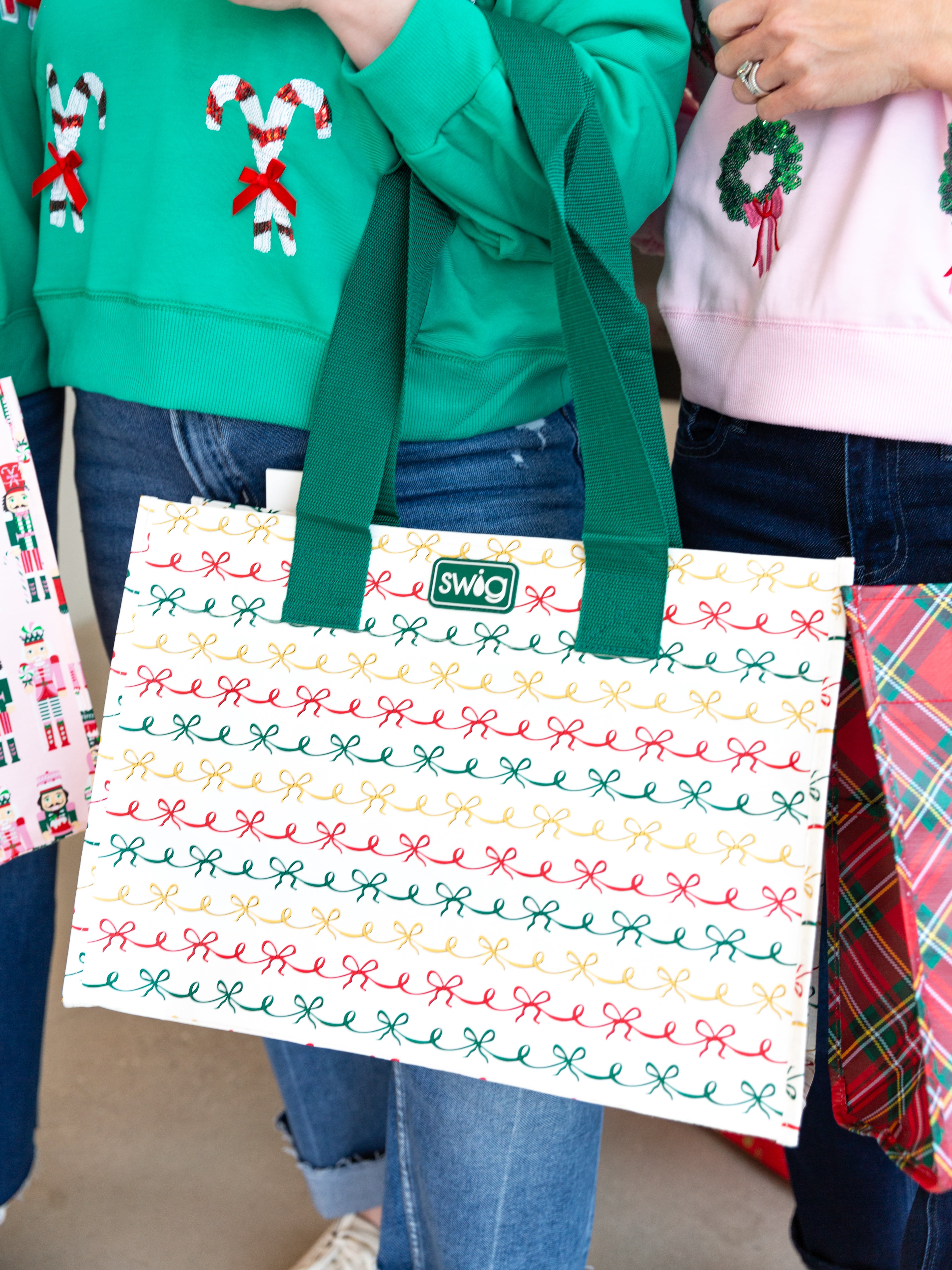 SWIG - Christmas Bows Reusable Gift Bag - Large-140 Gifts + Home-SWIG-July & June Women's Fashion Boutique Located in San Antonio, Texas