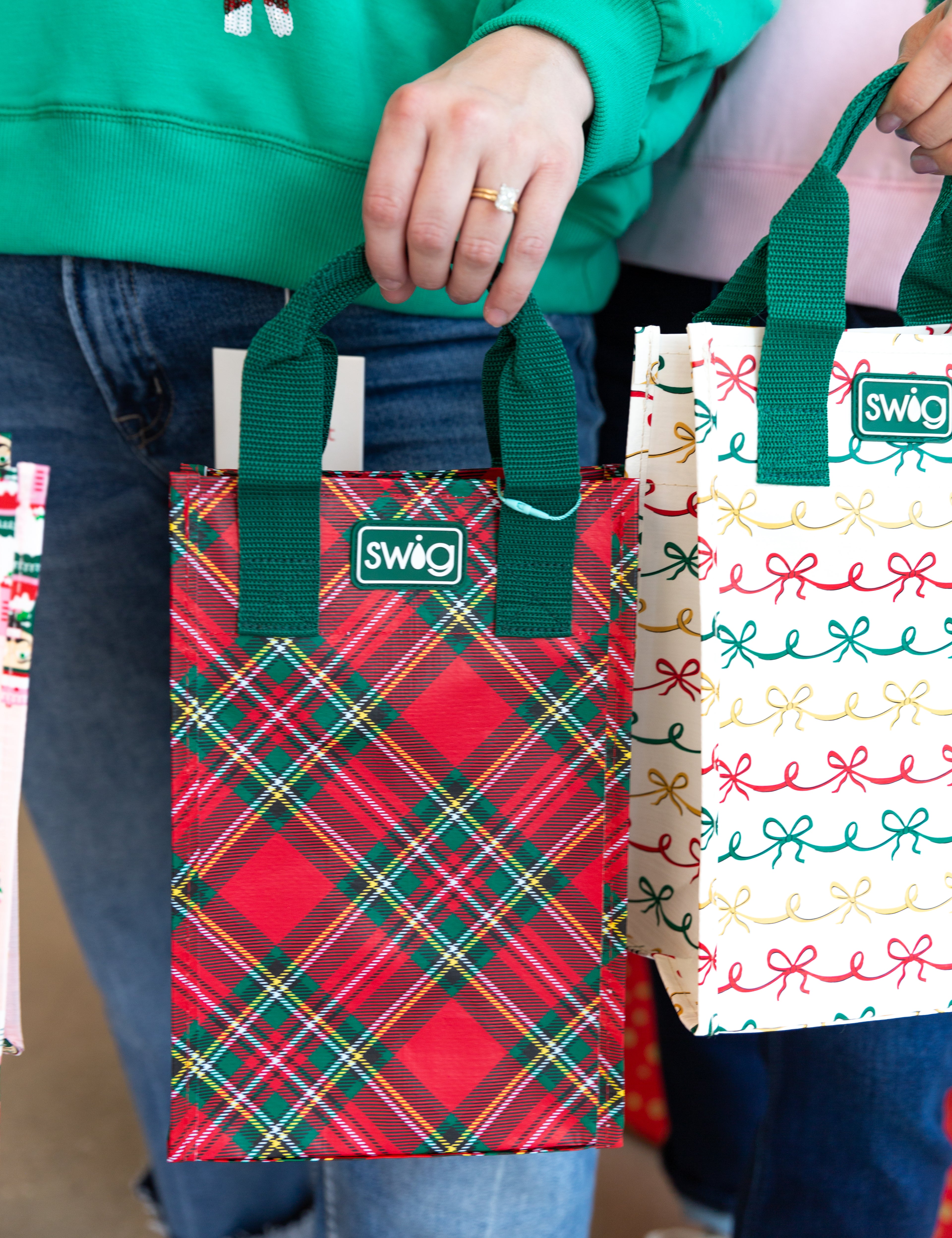 SWIG - Christmas Plaid Reusable Gift Bag - Tall-140 Gifts + Home-SWIG-July & June Women's Fashion Boutique Located in San Antonio, Texas