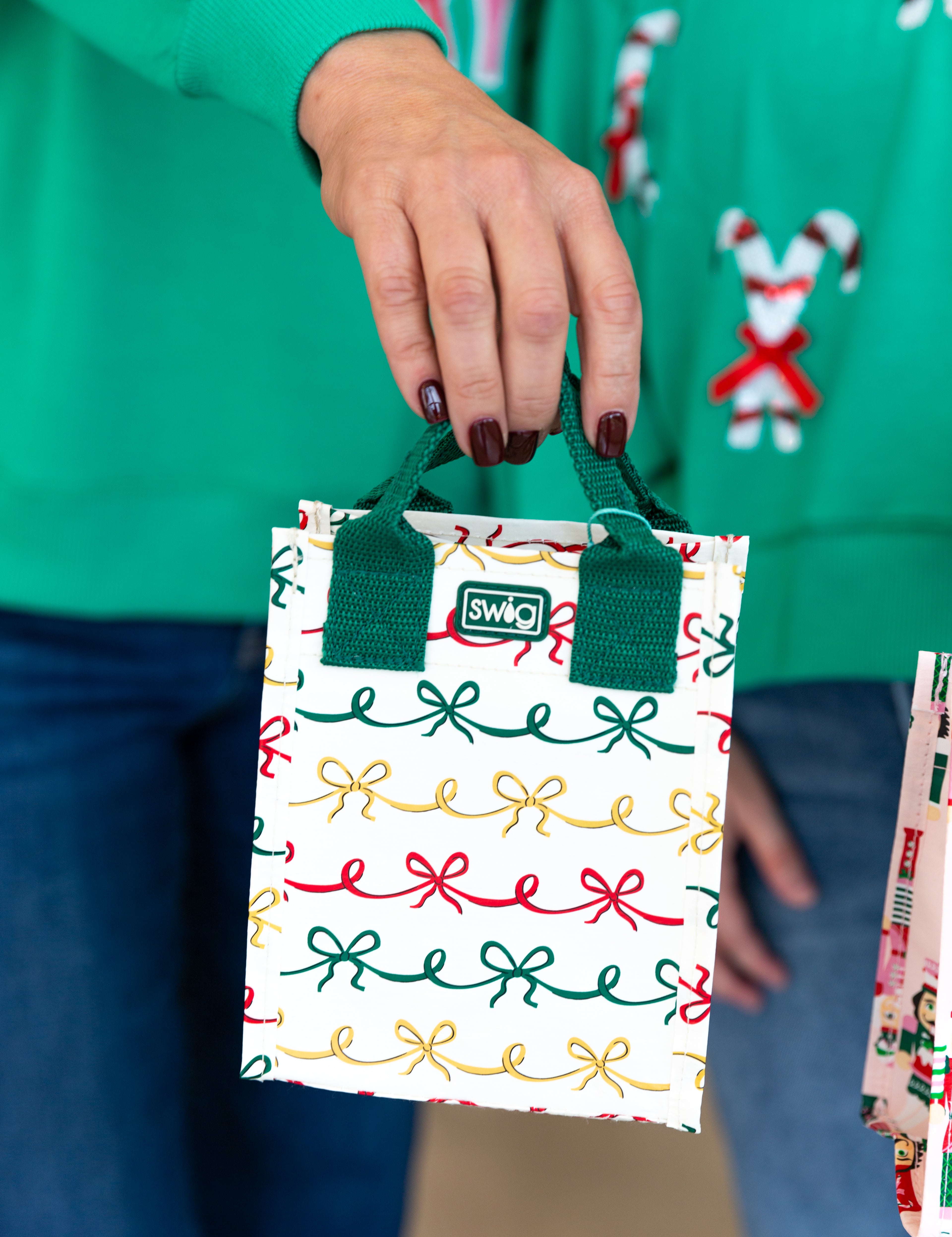 SWIG - Christmas Bow Reusable Gift Bag - Mini-140 Gifts + Home-SWIG-July & June Women's Fashion Boutique Located in San Antonio, Texas