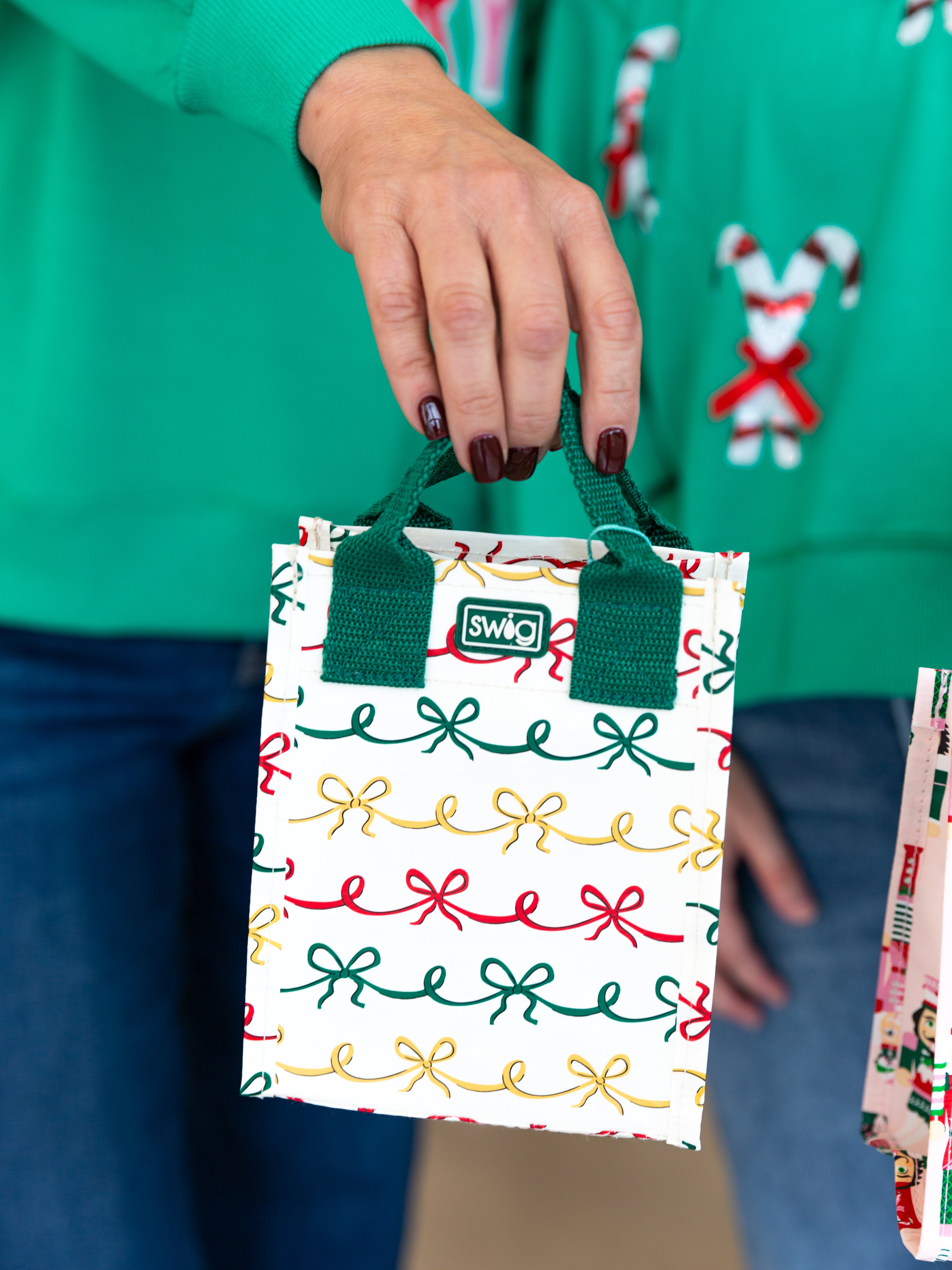 SWIG - Christmas Bow Reusable Gift Bag - Mini-140 Gifts + Home-SWIG-July & June Women's Fashion Boutique Located in San Antonio, Texas